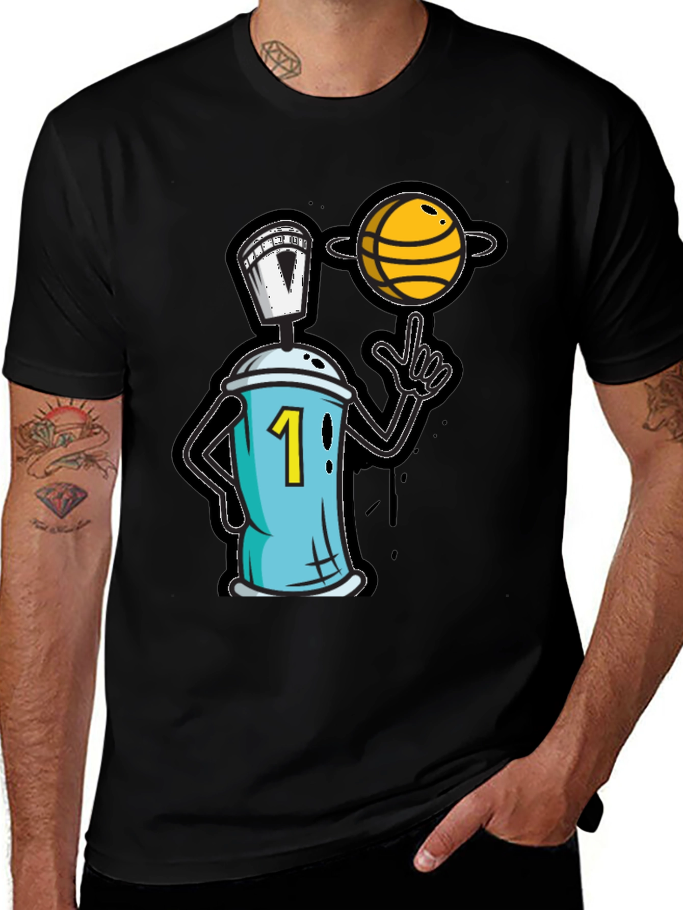 Variant 15 of Basketball Spray Can Graphic T-Shirt