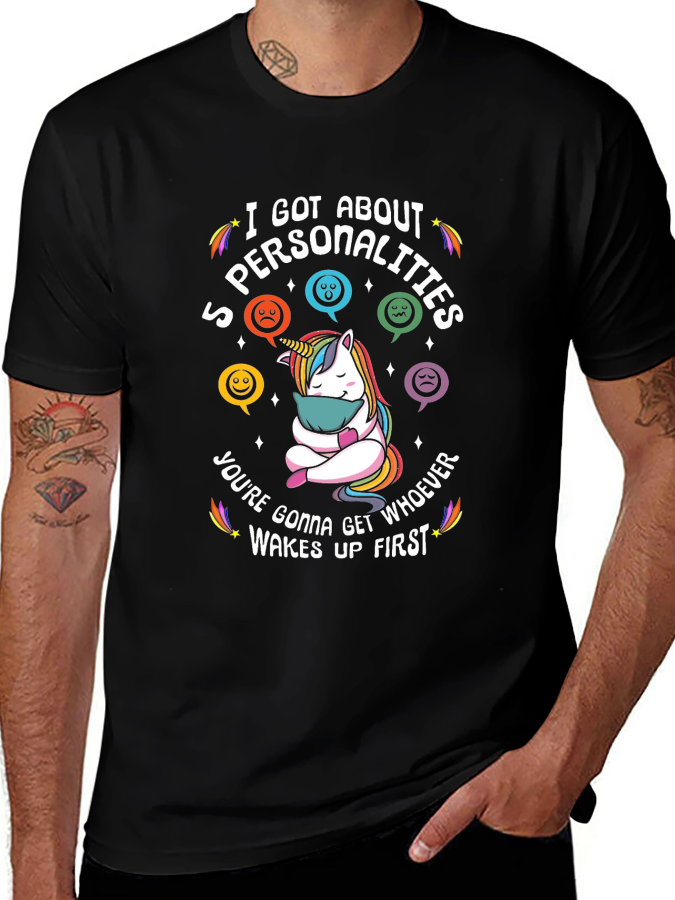 Variant 11 of I Got About 5 Personalities Unicorn T-Shirt