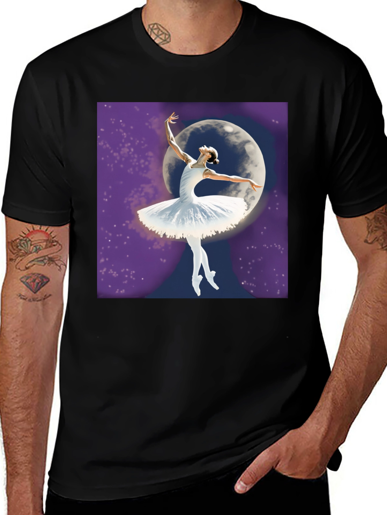 Variant 17 of Ballerina Moon T-Shirt - Elegant Graphic Tee