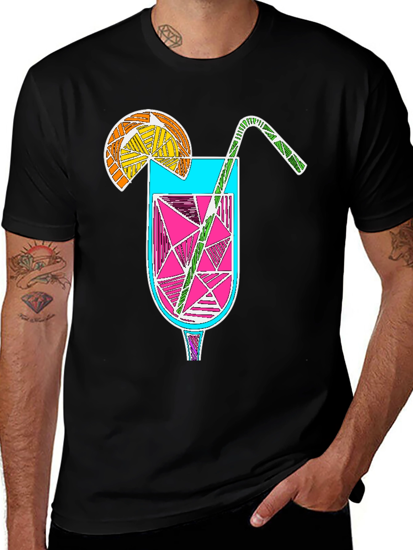 Variant 9 of Geometric Cocktail T-Shirt