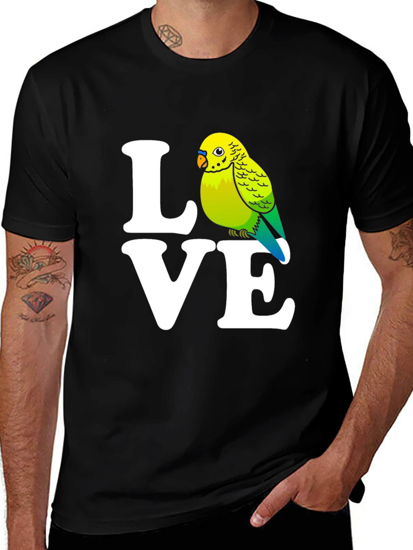 Variant 23 of Love Bird Graphic T-Shirt - Parrot Lover Tee