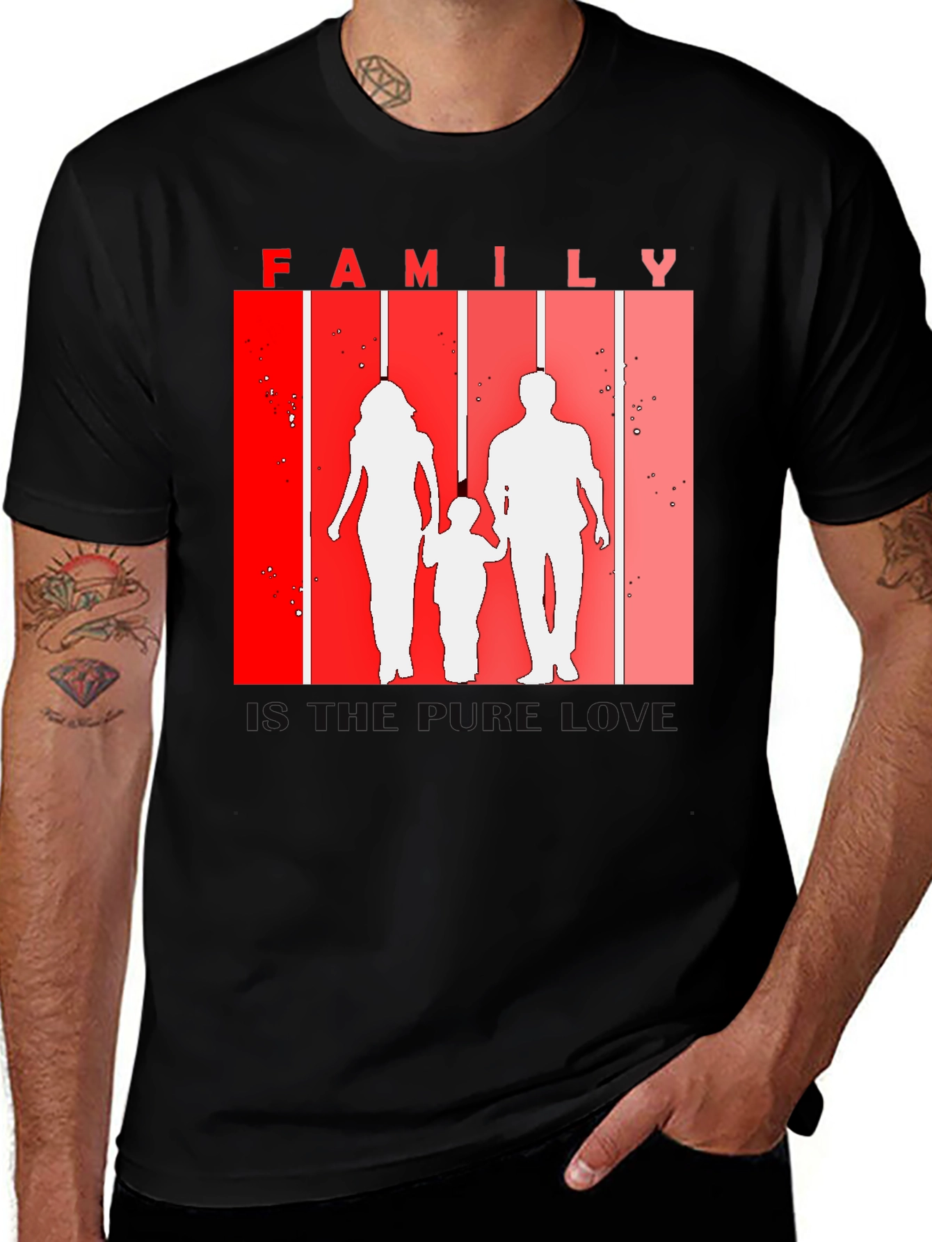 Variant 23 of Family Love Graphic Tee - Stylish Black Cotton T-Shirt