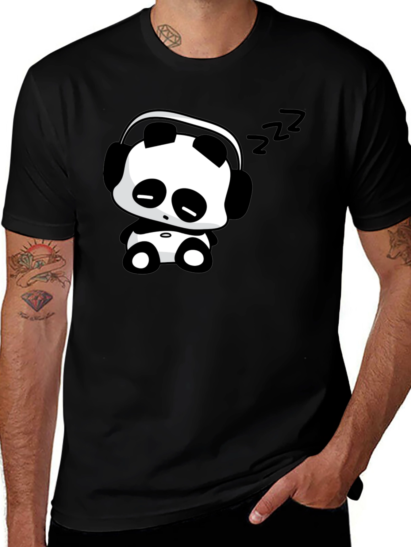 Variant 18 of Sleeping Panda Headphones Graphic T-Shirt