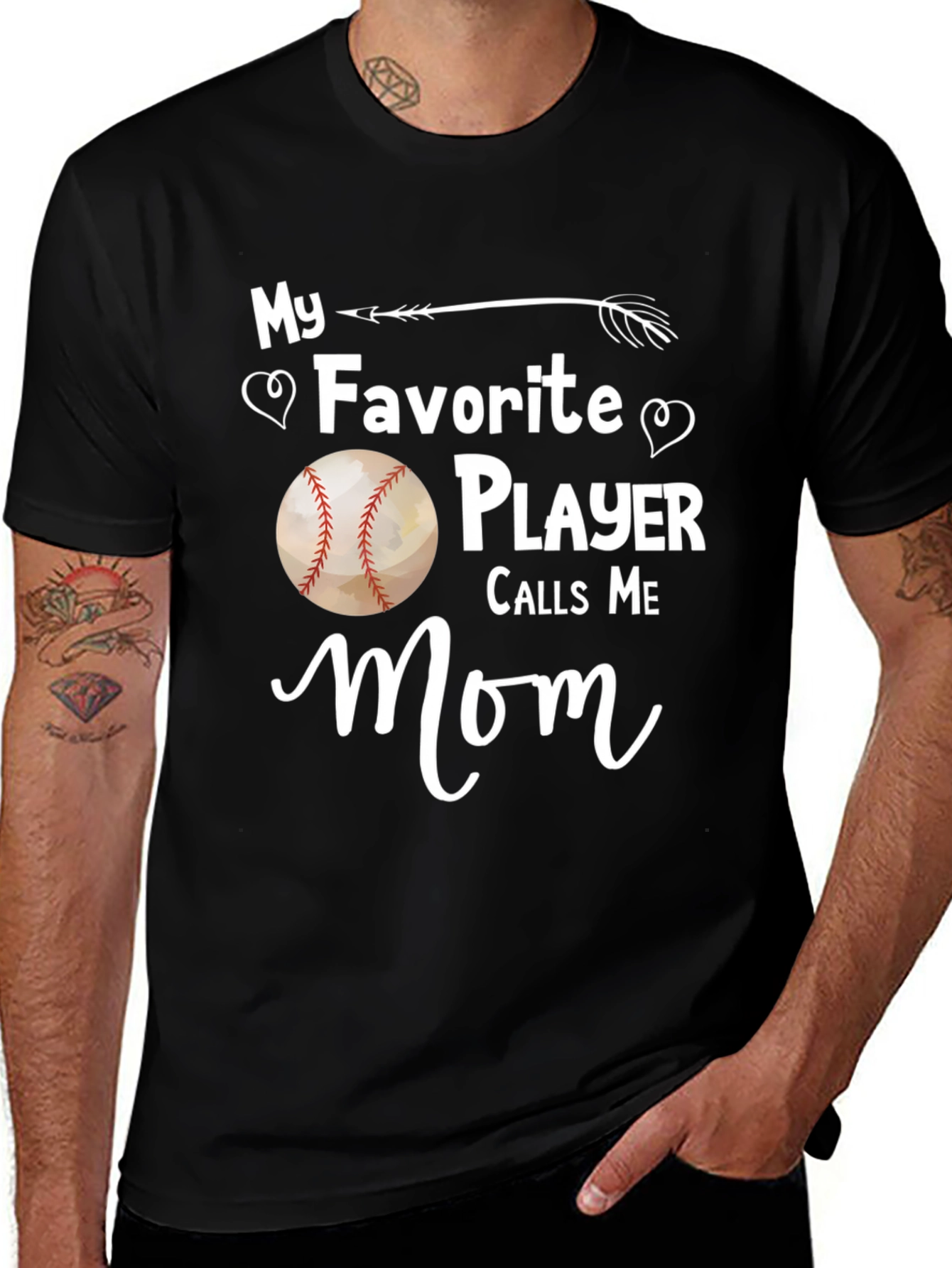 Baseball Mom T-Shirt - My Favorite Player Calls Me Mom