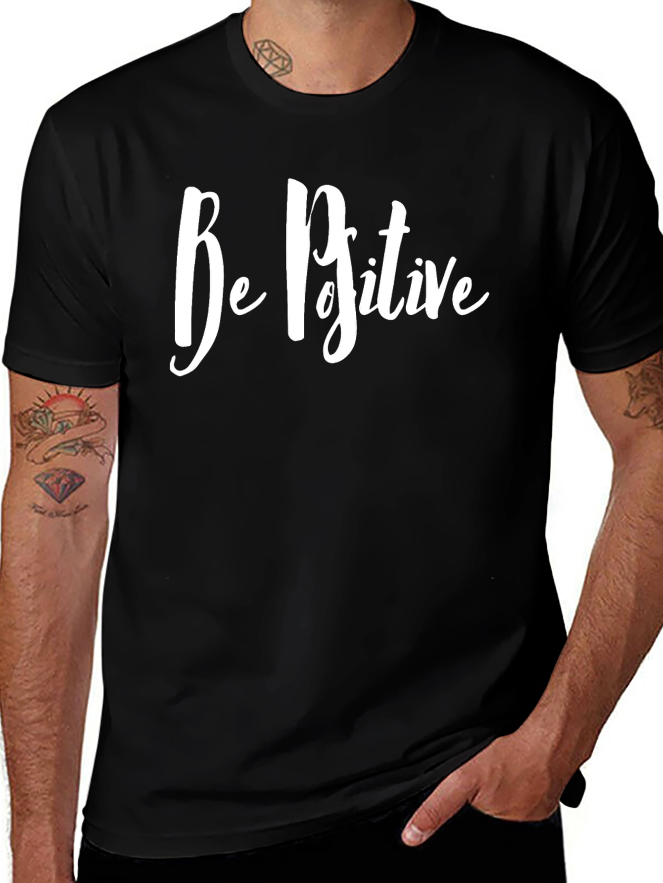 Variant 20 of Be Positive Graphic Tee - Mens Casual Shirt