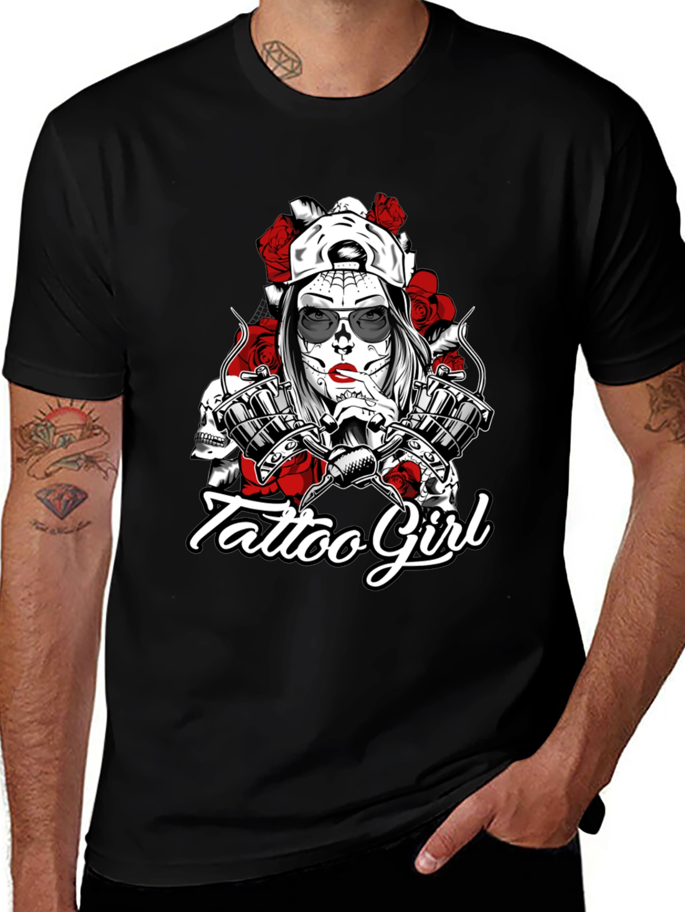 Variant 23 of Tattoo Girl Graphic Print T-Shirt