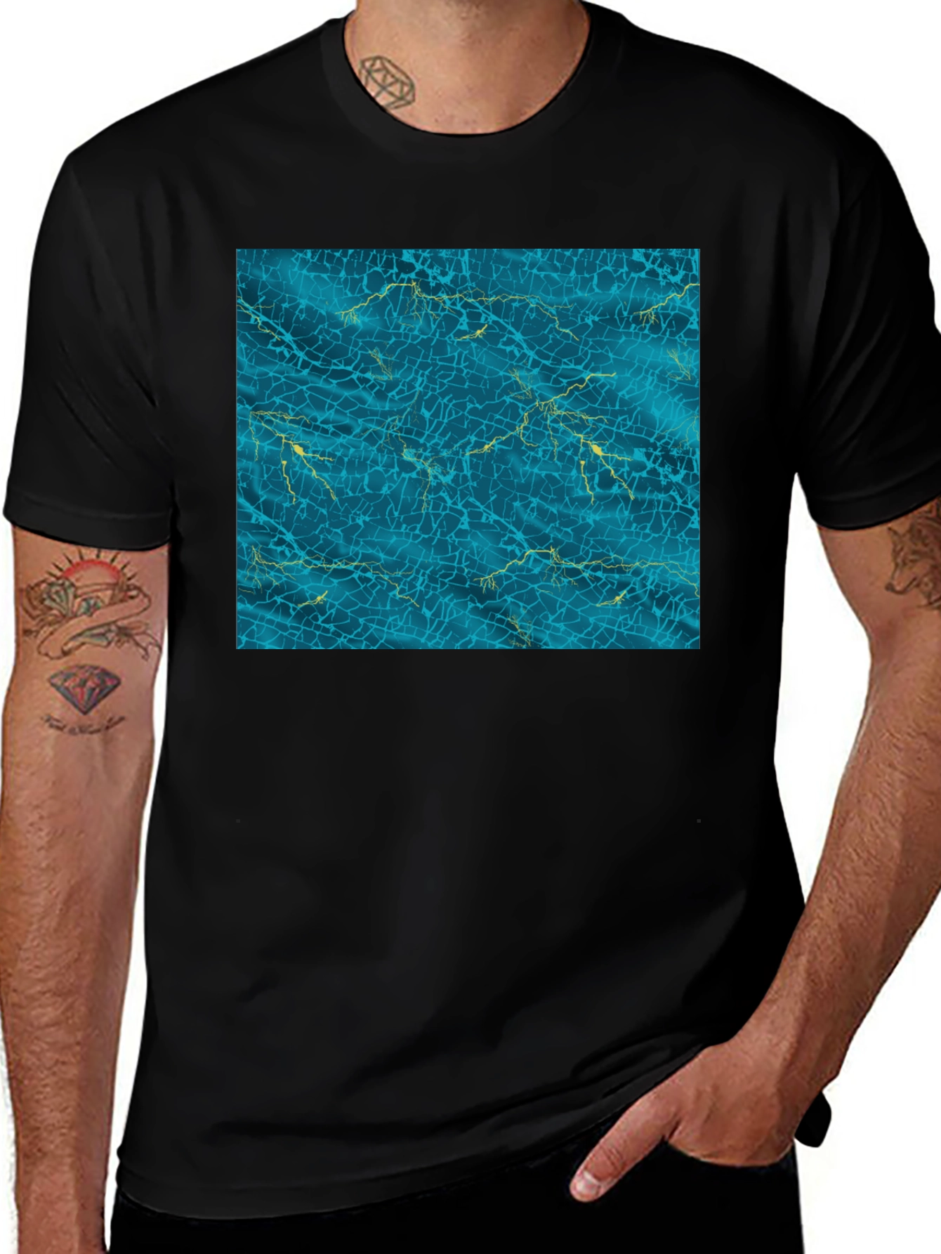 Variant 24 of Aqua Crackle Graphic Tee