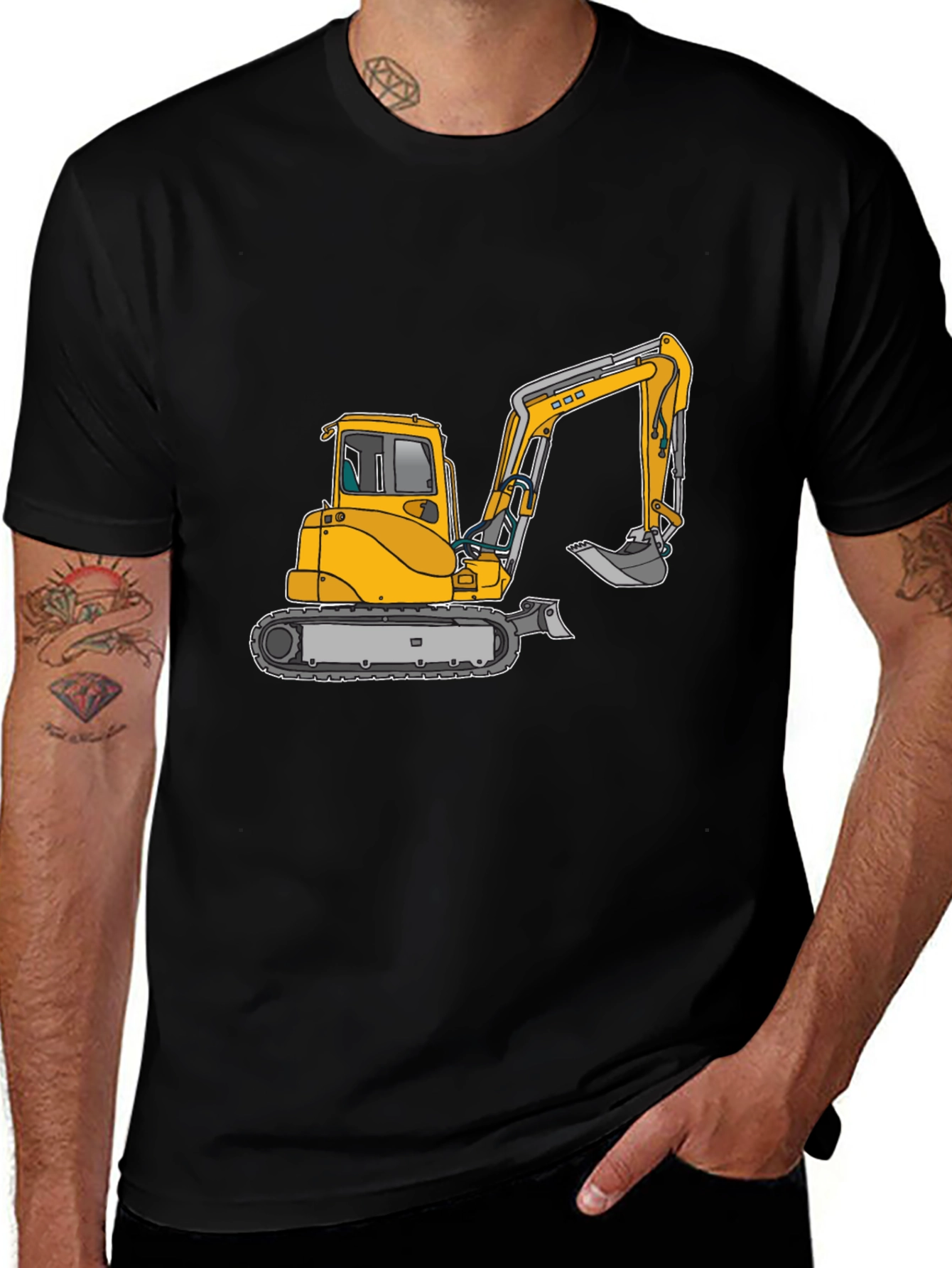 Variant 4 of Excavator Graphic T-Shirt - Construction Vehicle Tee