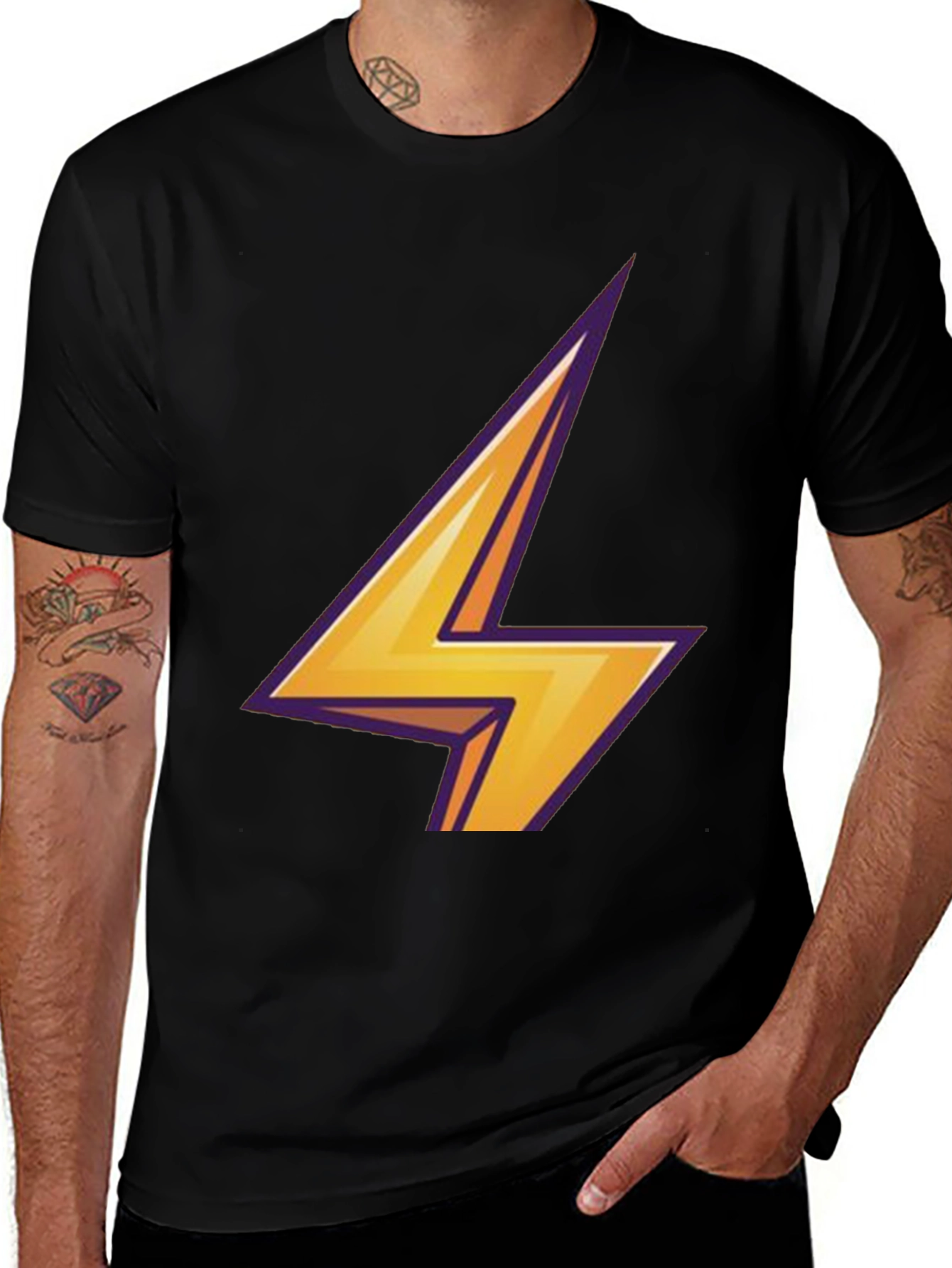 Variant 30 of Lightning Bolt Graphic Tee - Black T-Shirt