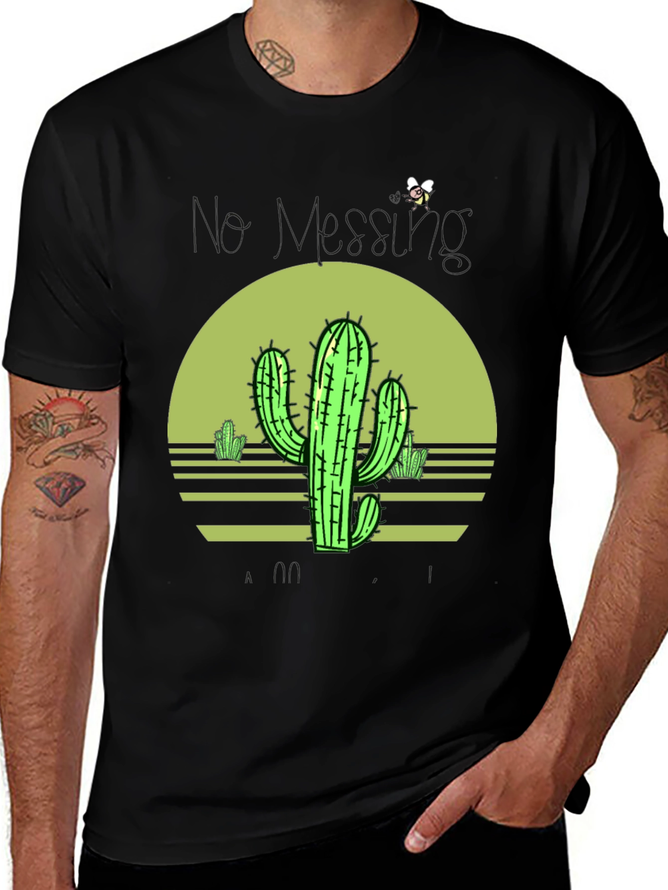 Variant 11 of Cactus Sunset Graphic Tee - Unisex Black T-Shirt