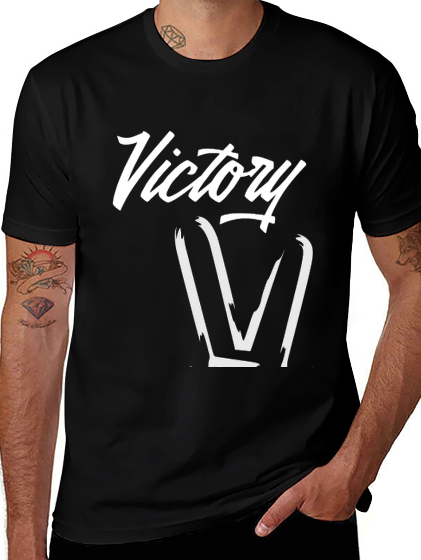 Variant 2 of Victory Graphic Tee - Stylish Black T-Shirt