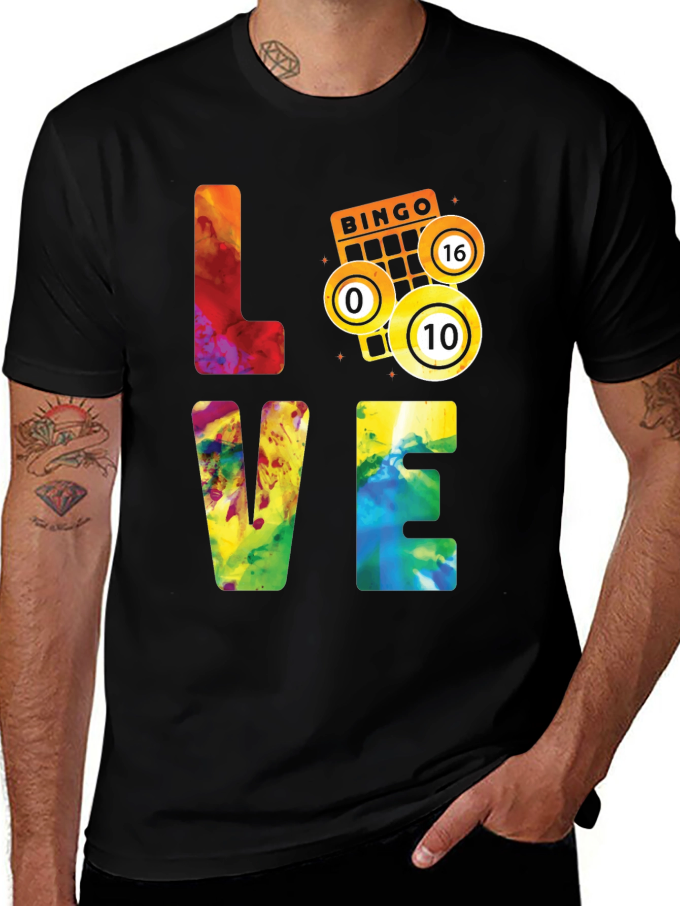 Variant 10 of Love Bingo T-Shirt - Colorful Design