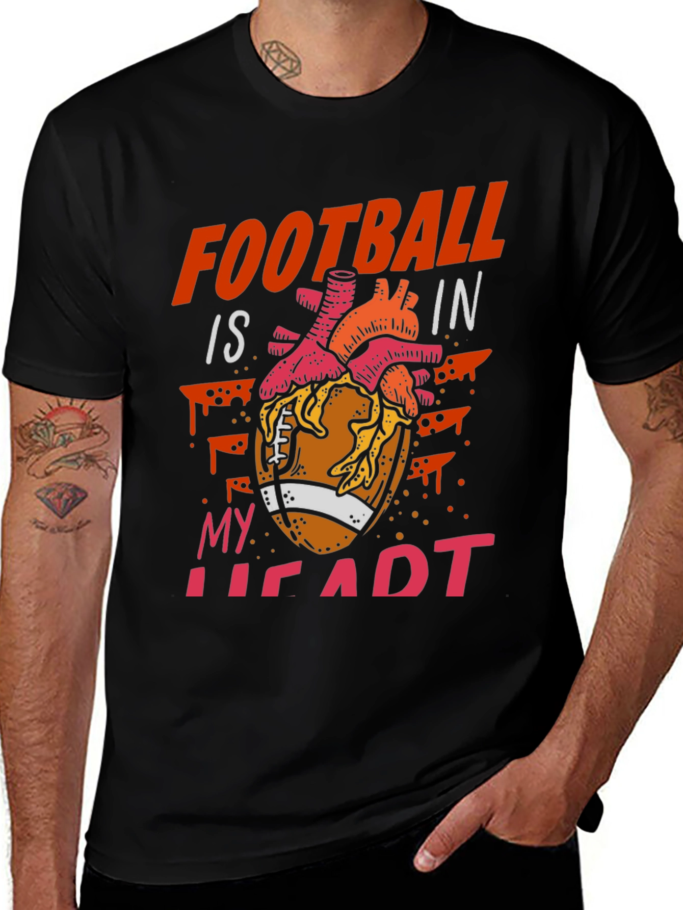 Variant 27 of Football is in My Heart Graphic Tee
