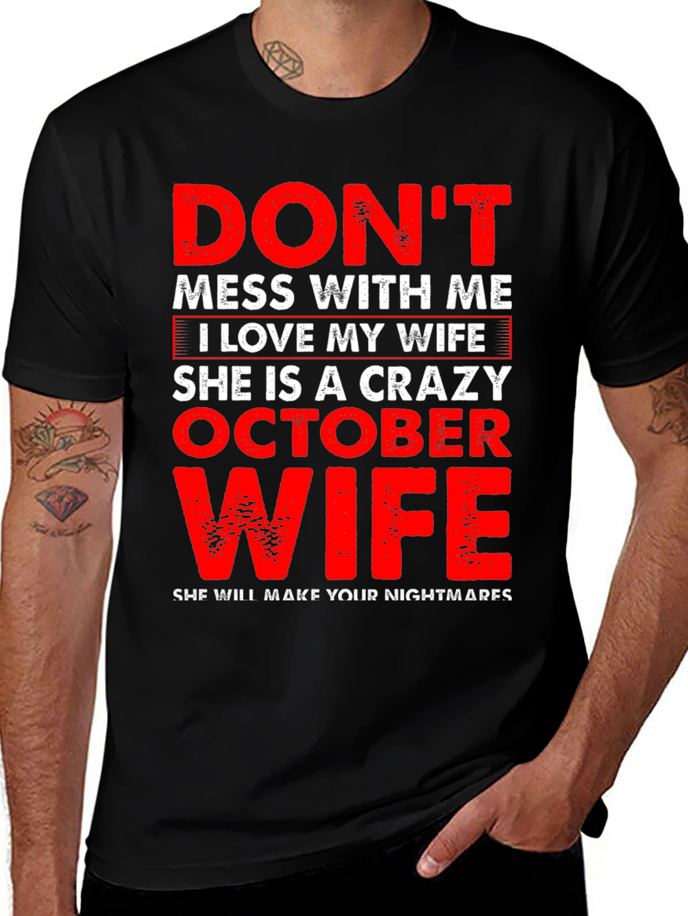 Variant 5 of Crazy October Wife Graphic Tee
