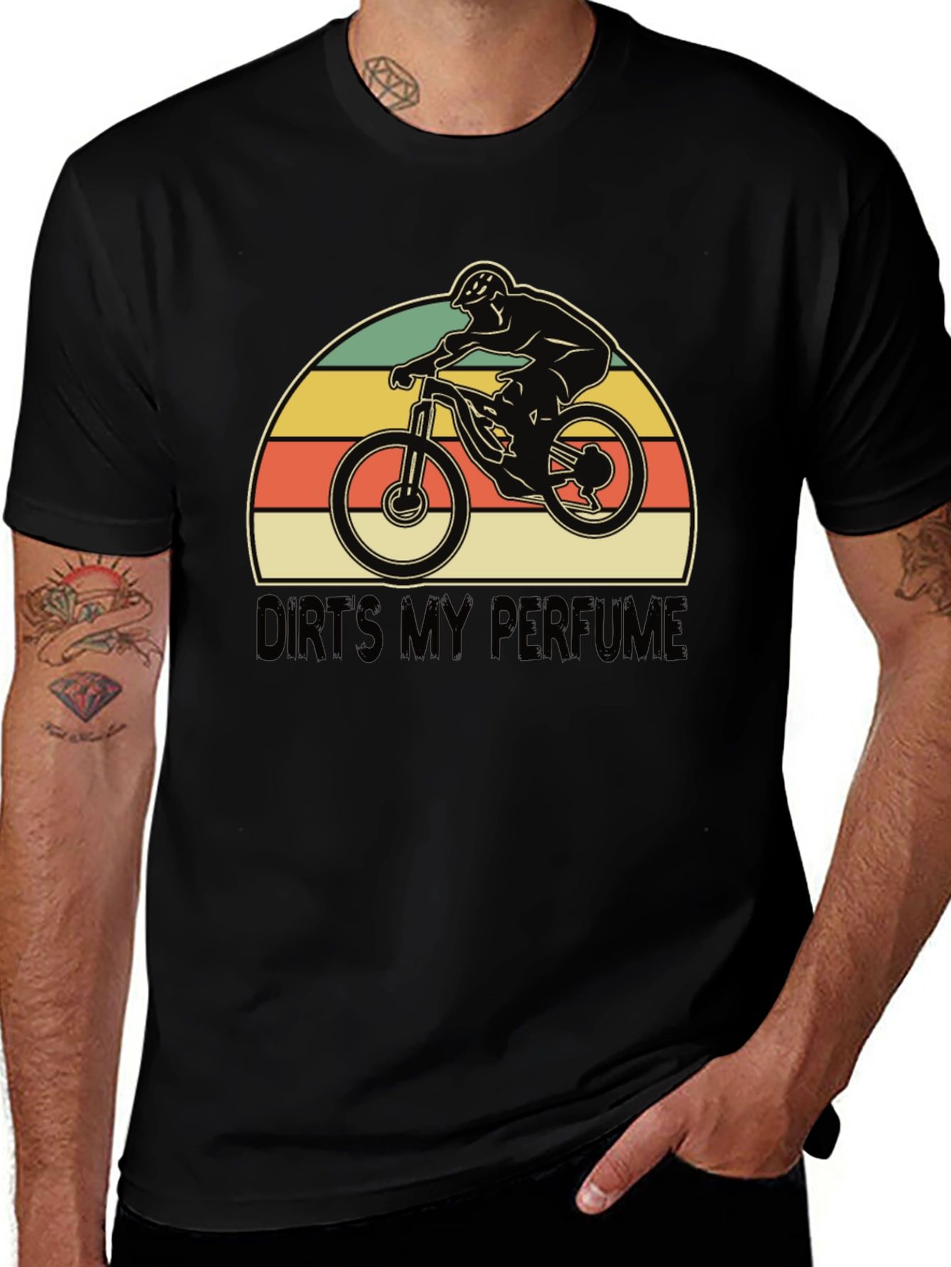 Variant 18 of Dirt's My Perfume MTB T-Shirt - Retro Mountain Bike Tee