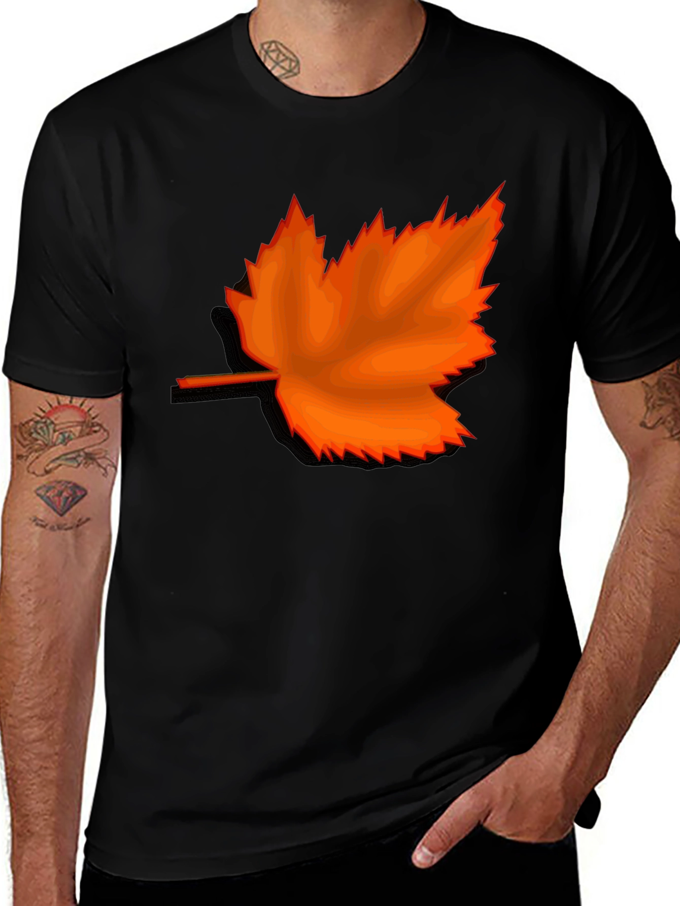 Variant 24 of Autumn Maple Leaf Graphic Tee - Stylish Casual Wear
