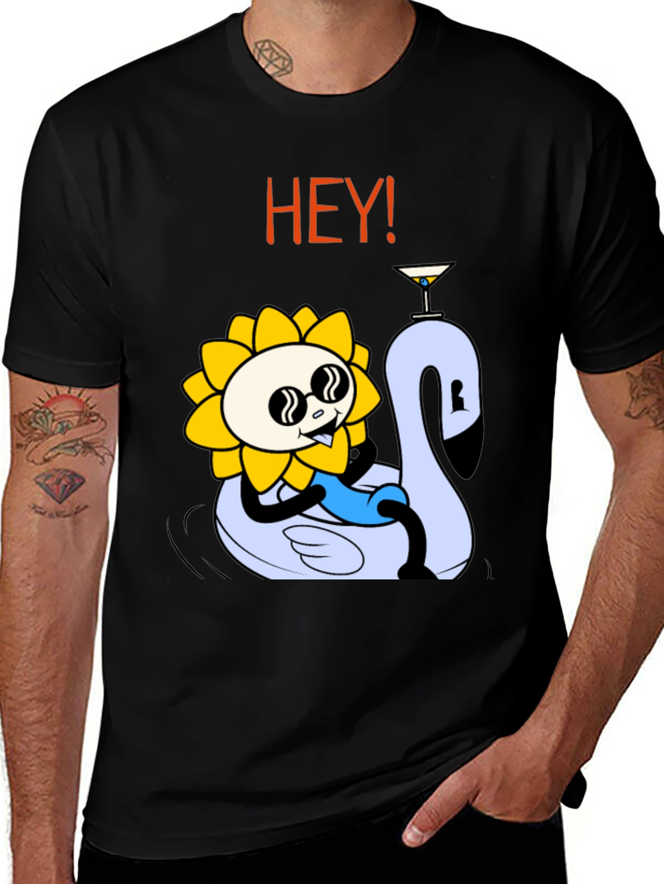 Variant 10 of Cool Sunflower Swan Lake Party Tee