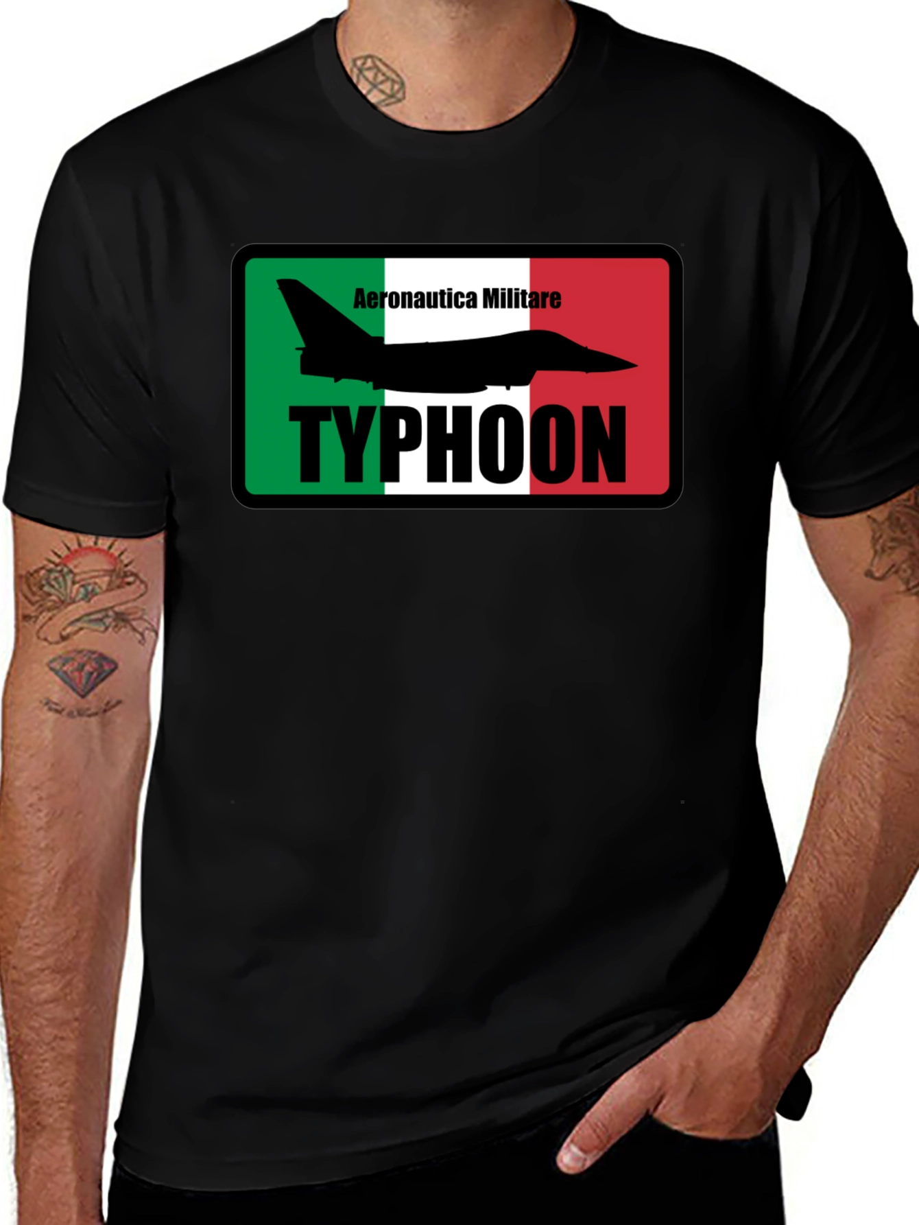 Variant 3 of Italian Air Force Typhoon Fighter Jet T-Shirt