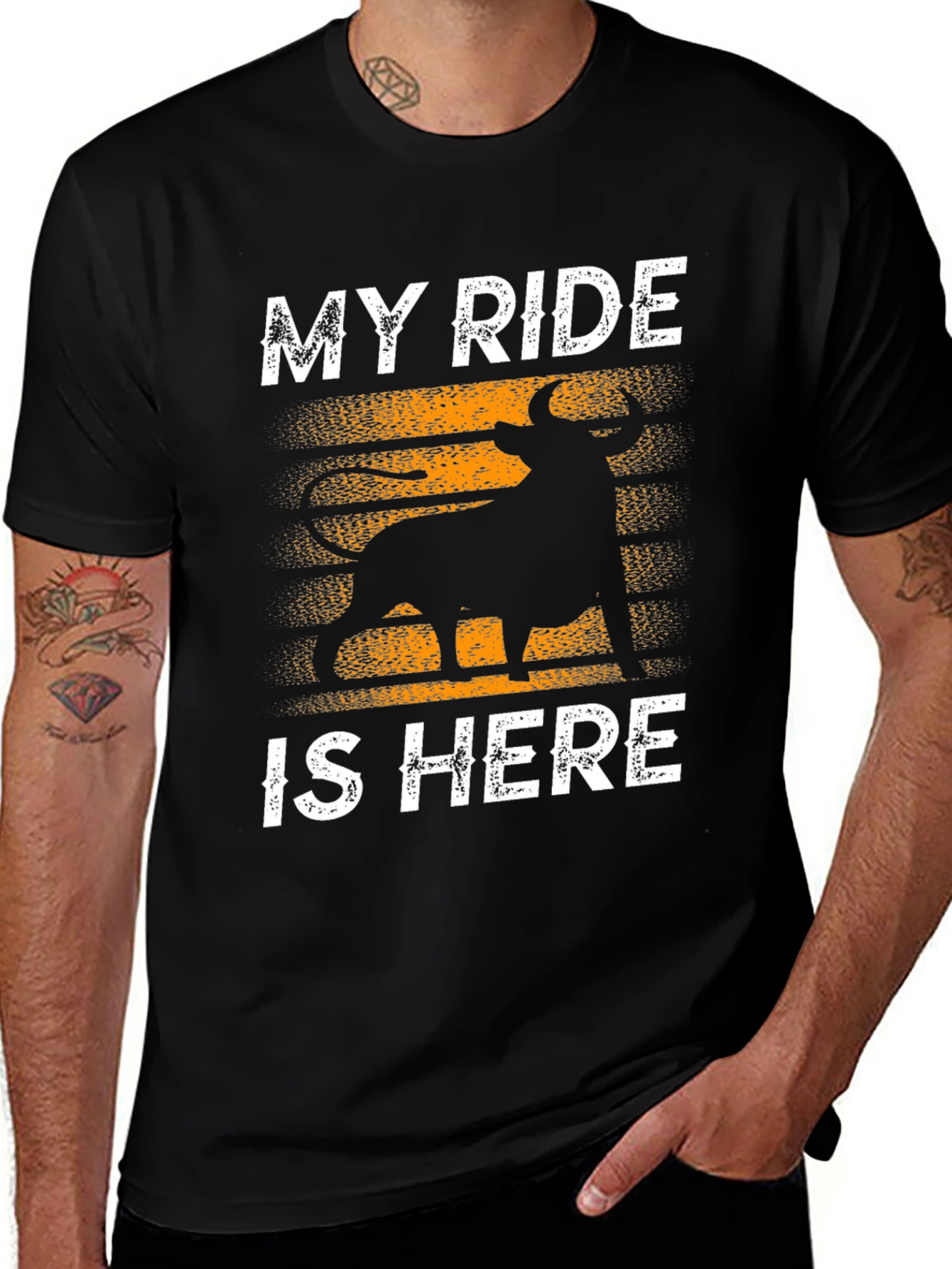 Variant 30 of My Ride is Here Bull T-Shirt