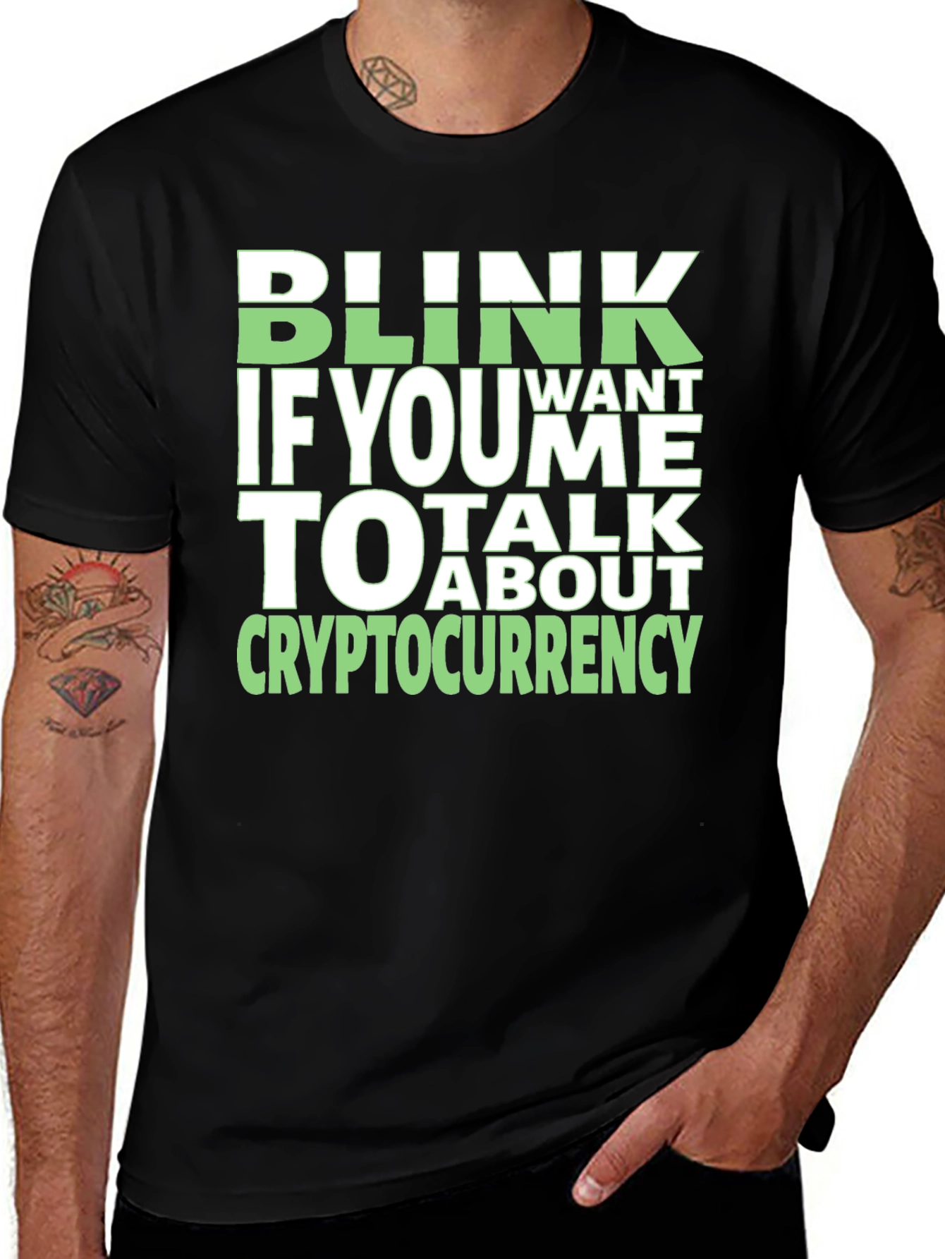 Variant 17 of Blink If You Want To Talk About Cryptocurrency T-Shirt