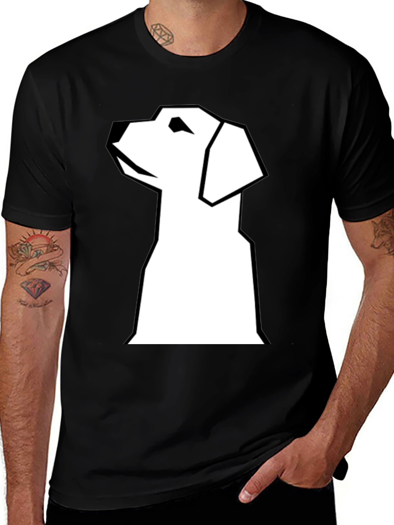 Variant 11 of Geometric Dog Graphic Tee - Modern Style