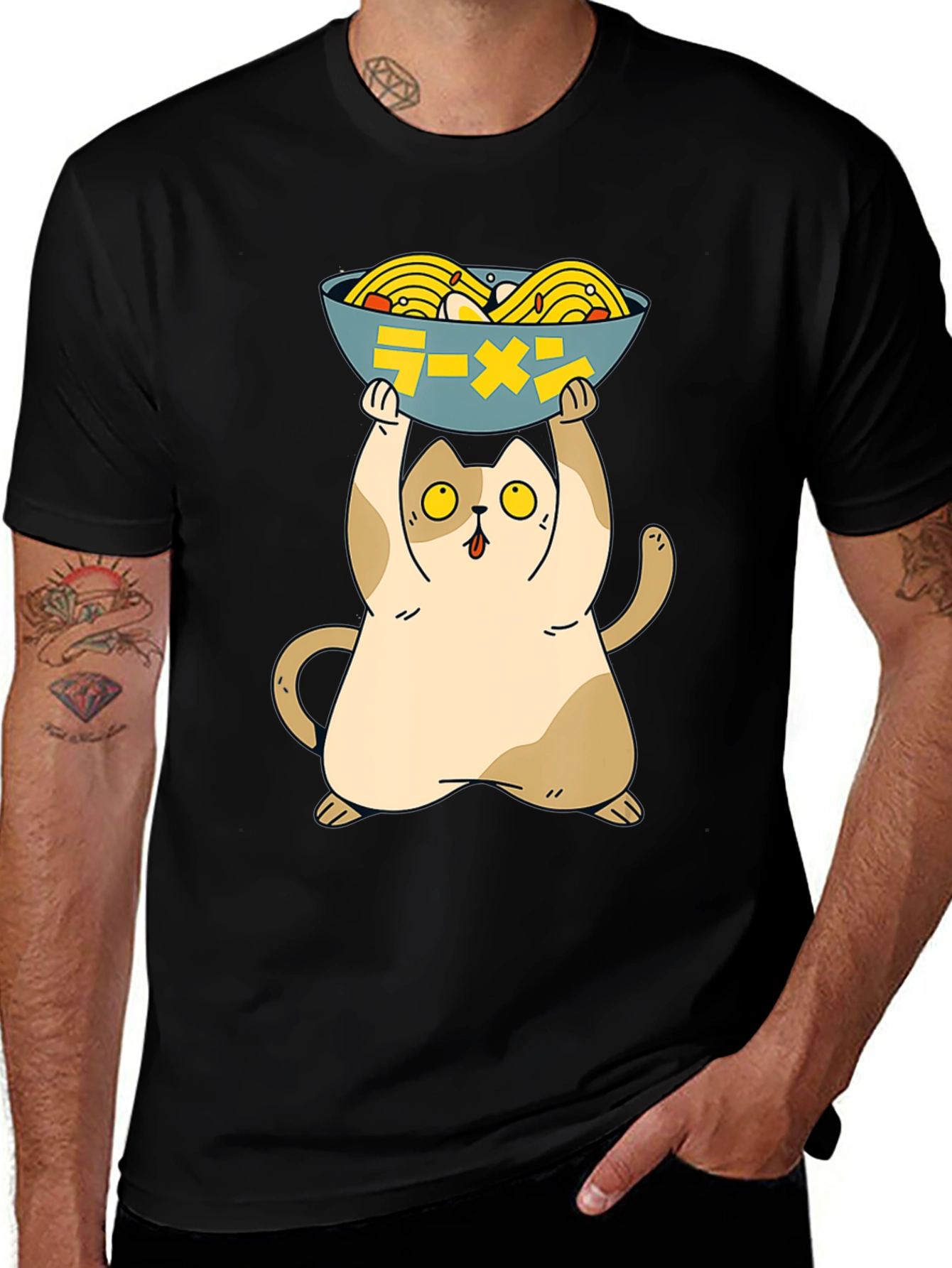 Variant 15 of Ramen Cat T-Shirt - Cute Japanese Noodle Graphic Tee