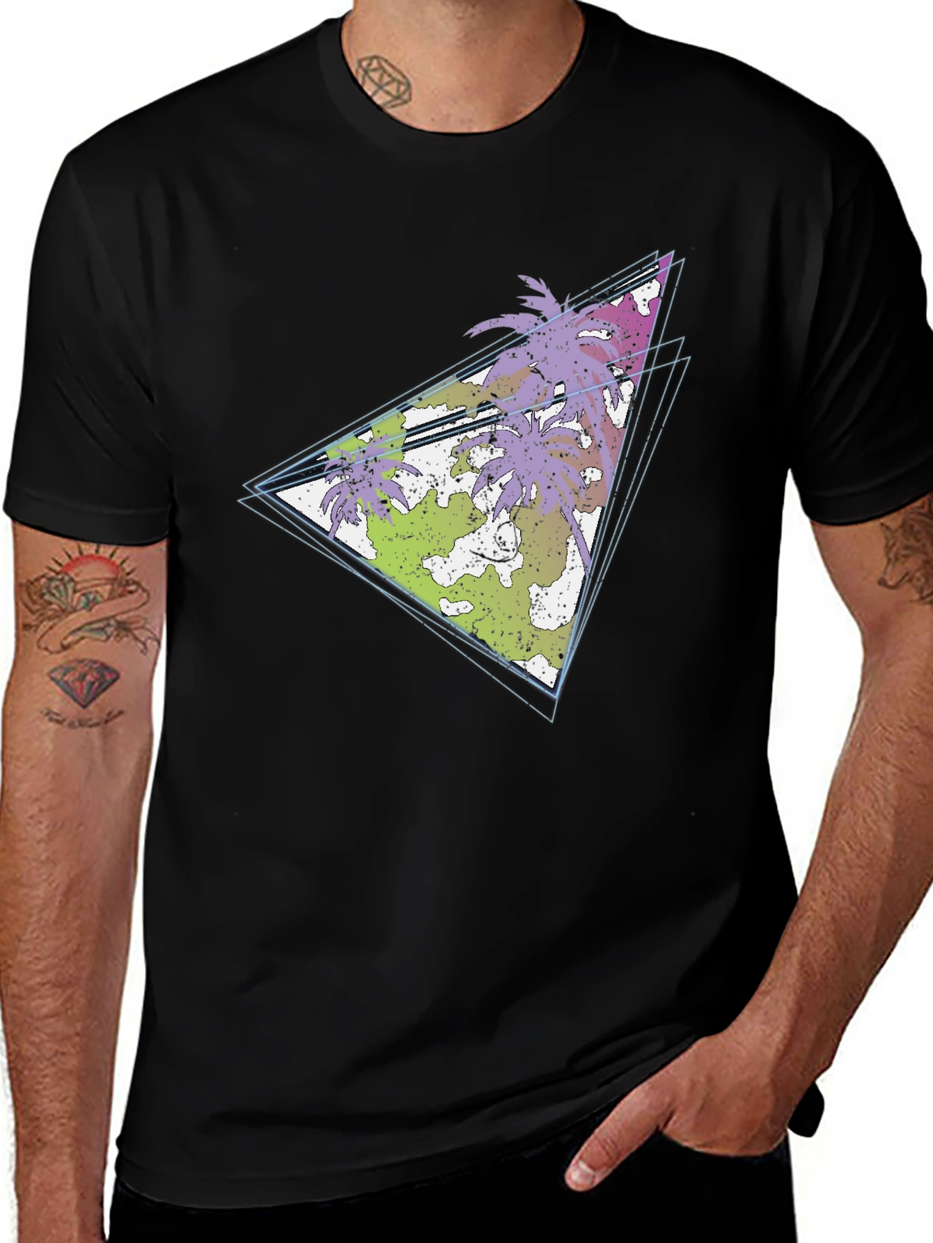Variant 24 of Retro Triangle Palm Tree T-Shirt