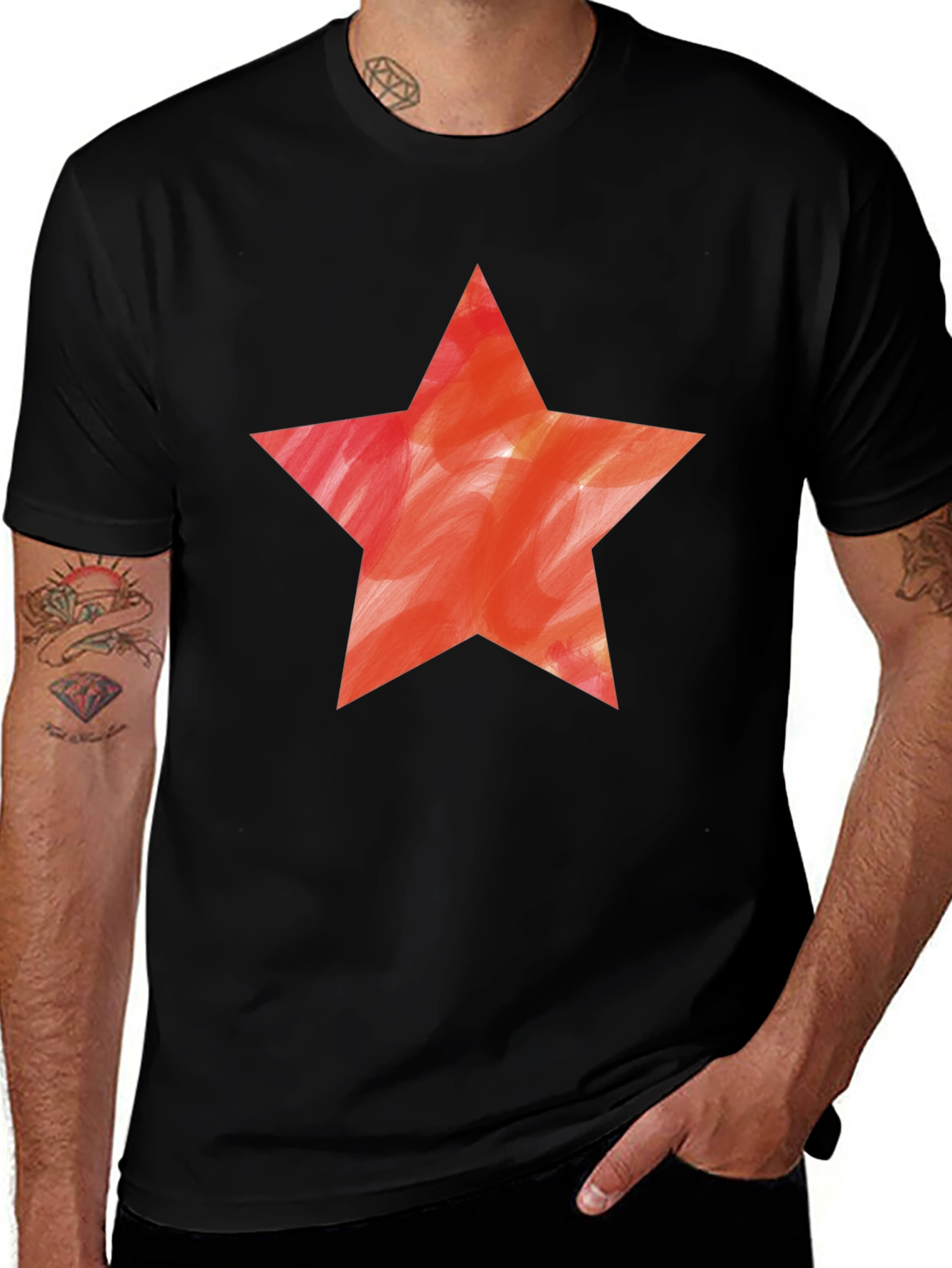 Variant 24 of Star Graphic Black T-Shirt