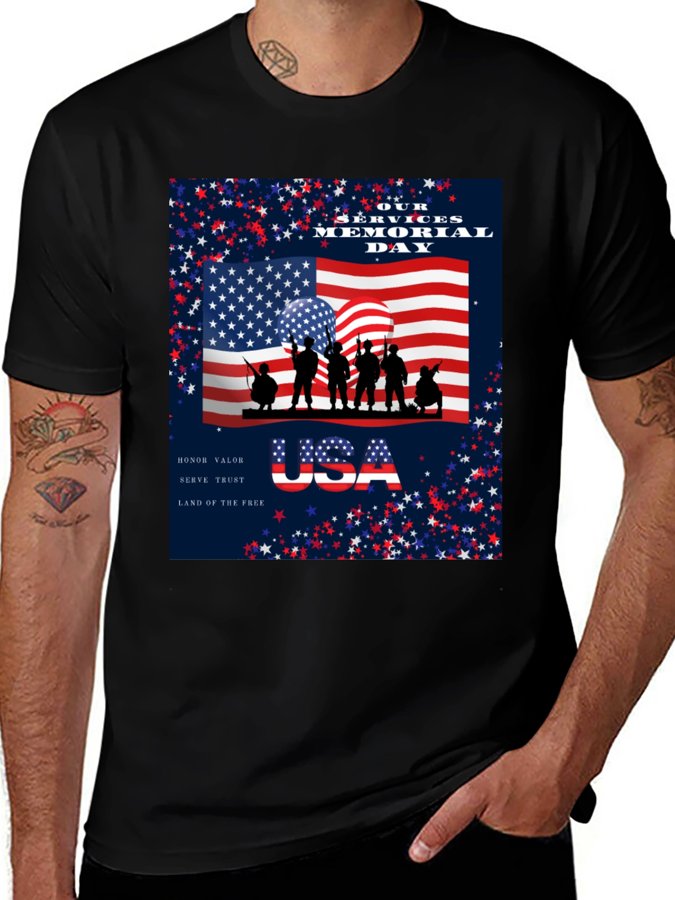 Memorial Day T-Shirt - USA Flag Graphic Tee