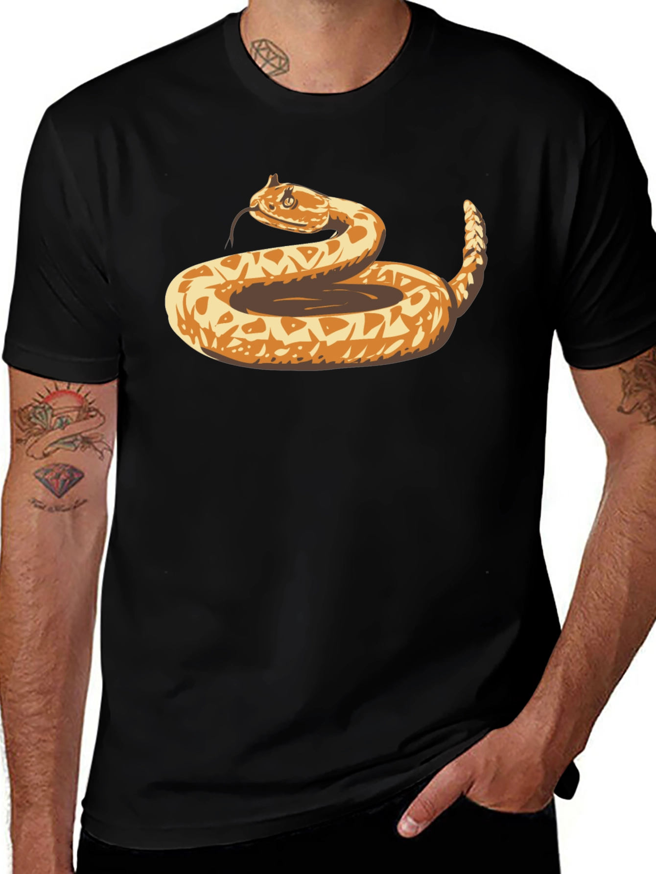 Variant 14 of Snake Graphic Black T-Shirt