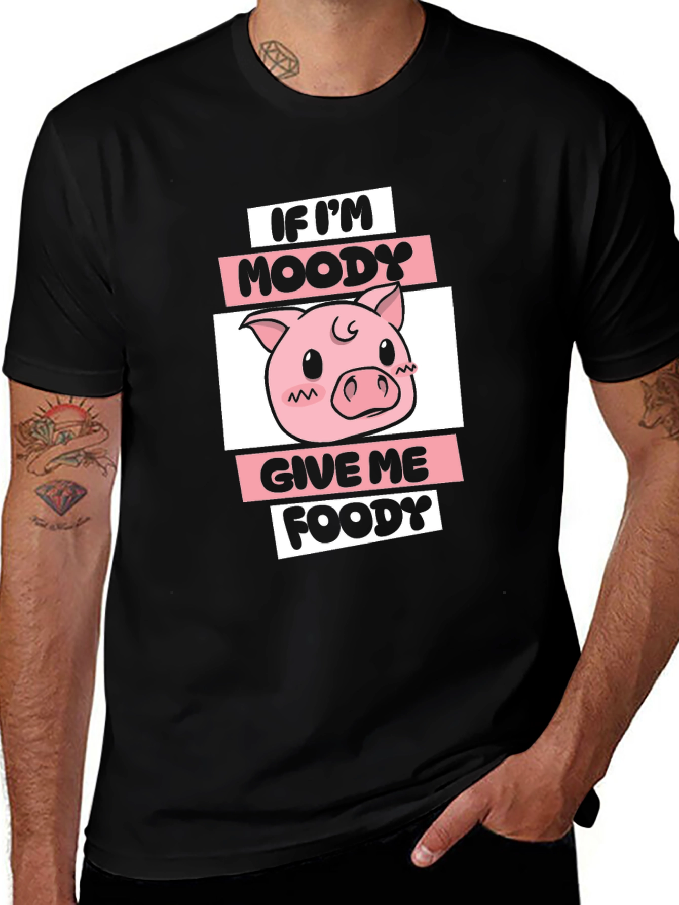 Variant 29 of Moody Piggy T-Shirt - Give Me Foody!