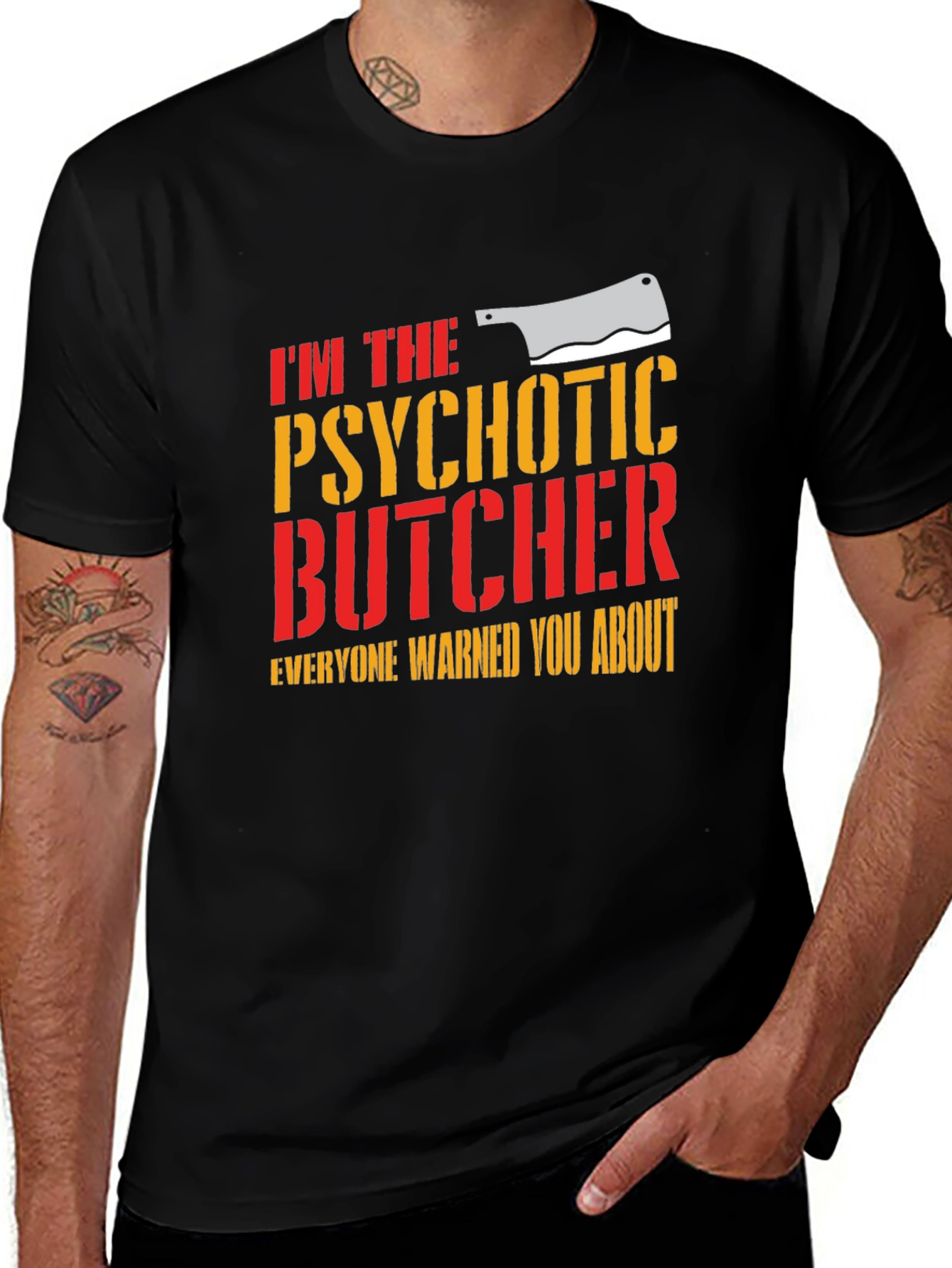 Variant 13 of Psychotic Butcher T-Shirt - Funny Meat Lover Tee