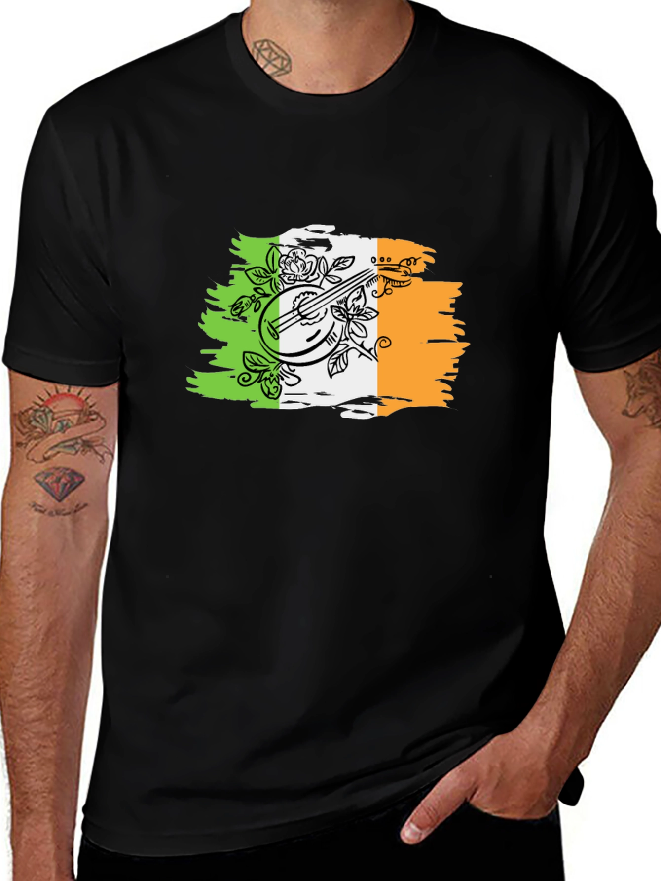 Variant 12 of Irish Flag Banjo Graphic T-Shirt