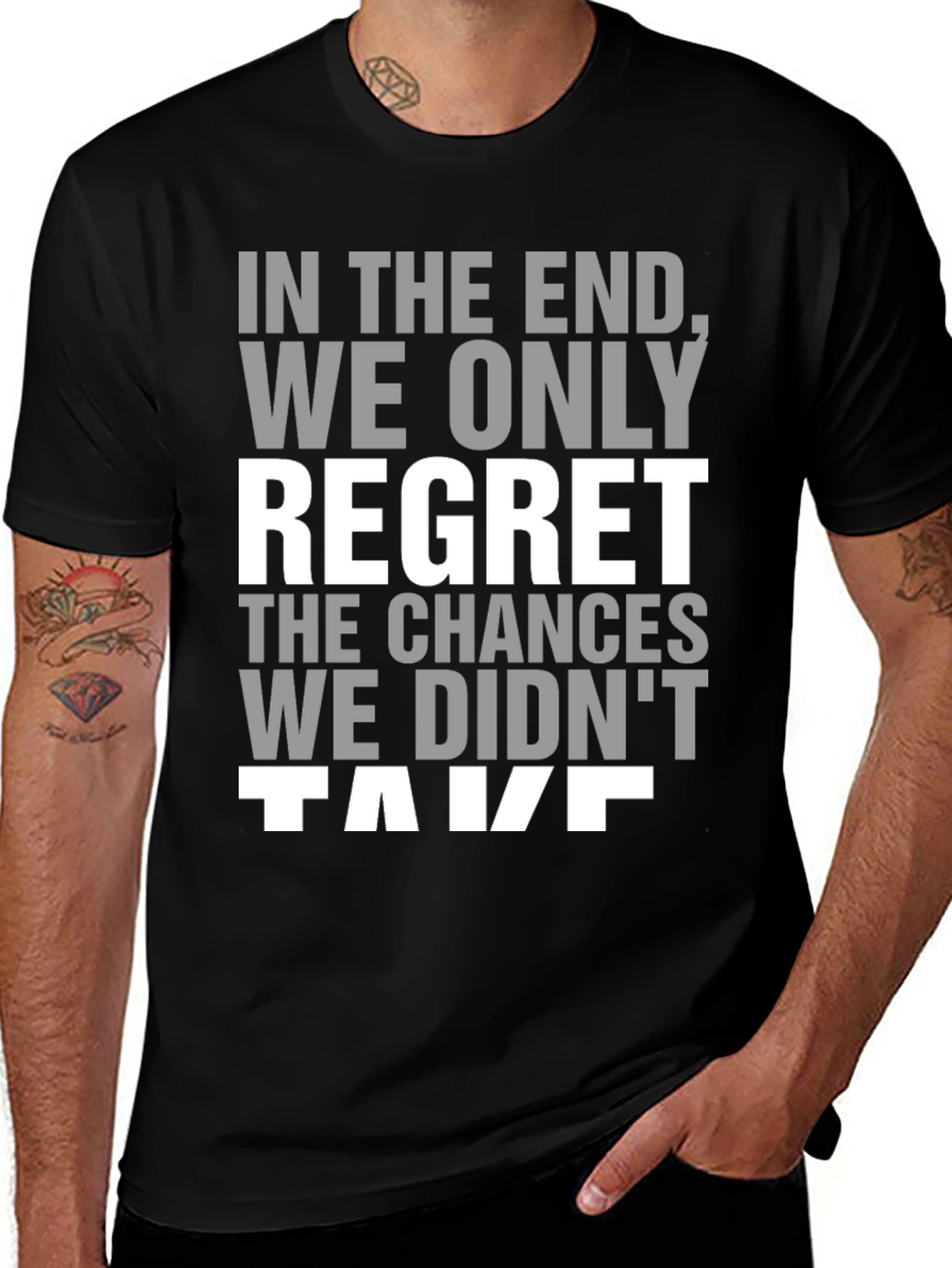 Variant 4 of In the End Regret Tee - Black Inspirational T-Shirt
