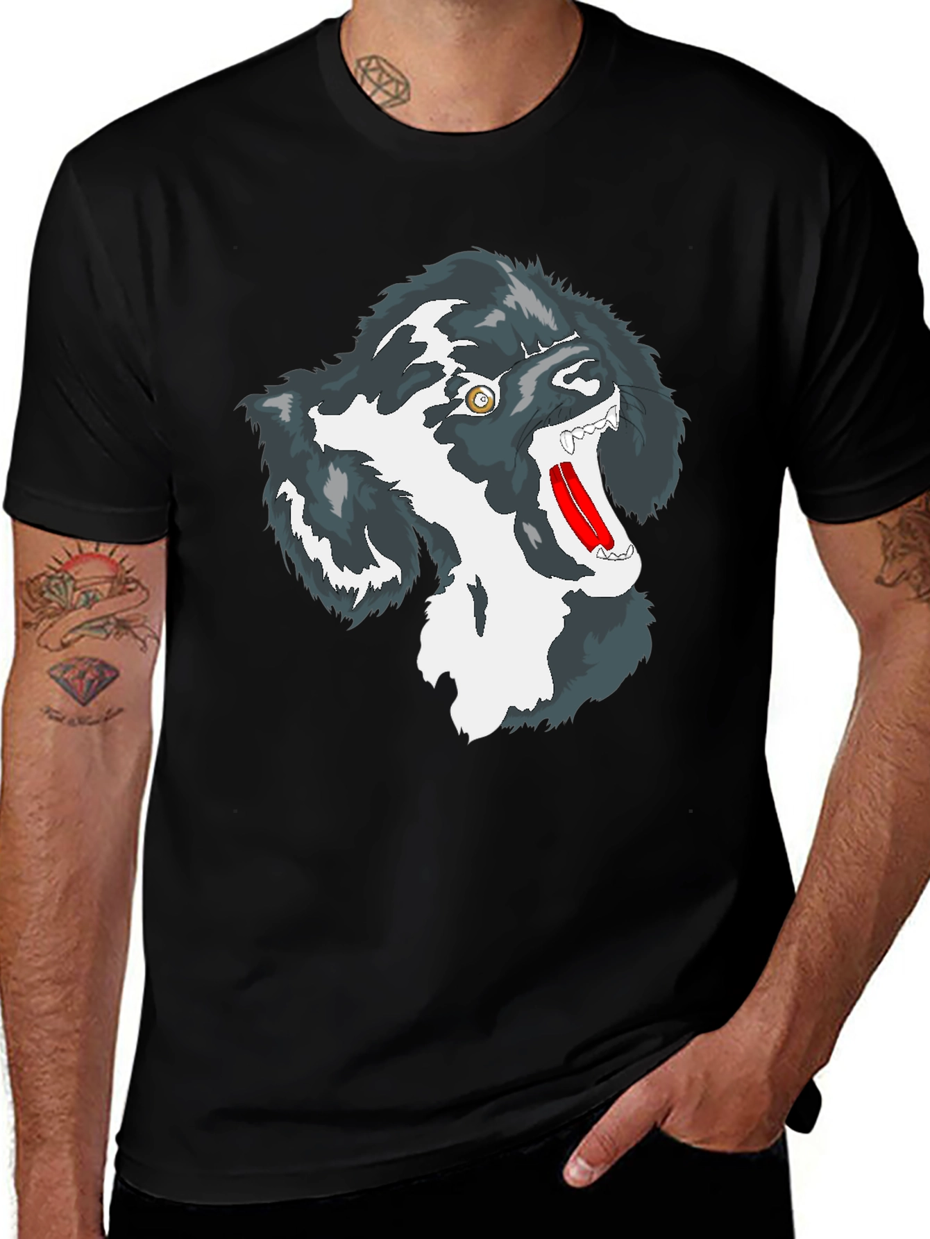 Variant 25 of Wild Dog Graphic Black T-Shirt