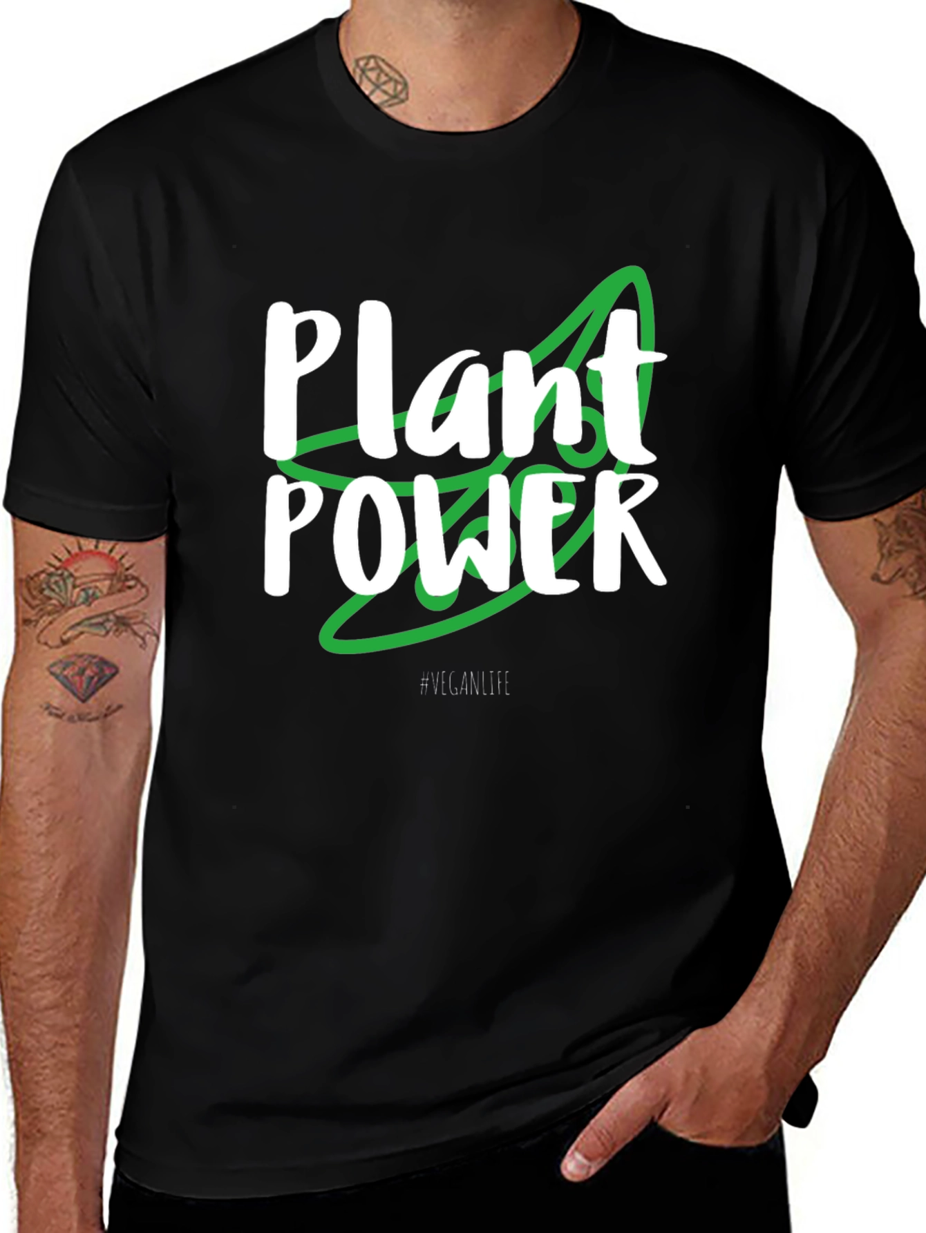 Plant Power Vegan T-Shirt - Black