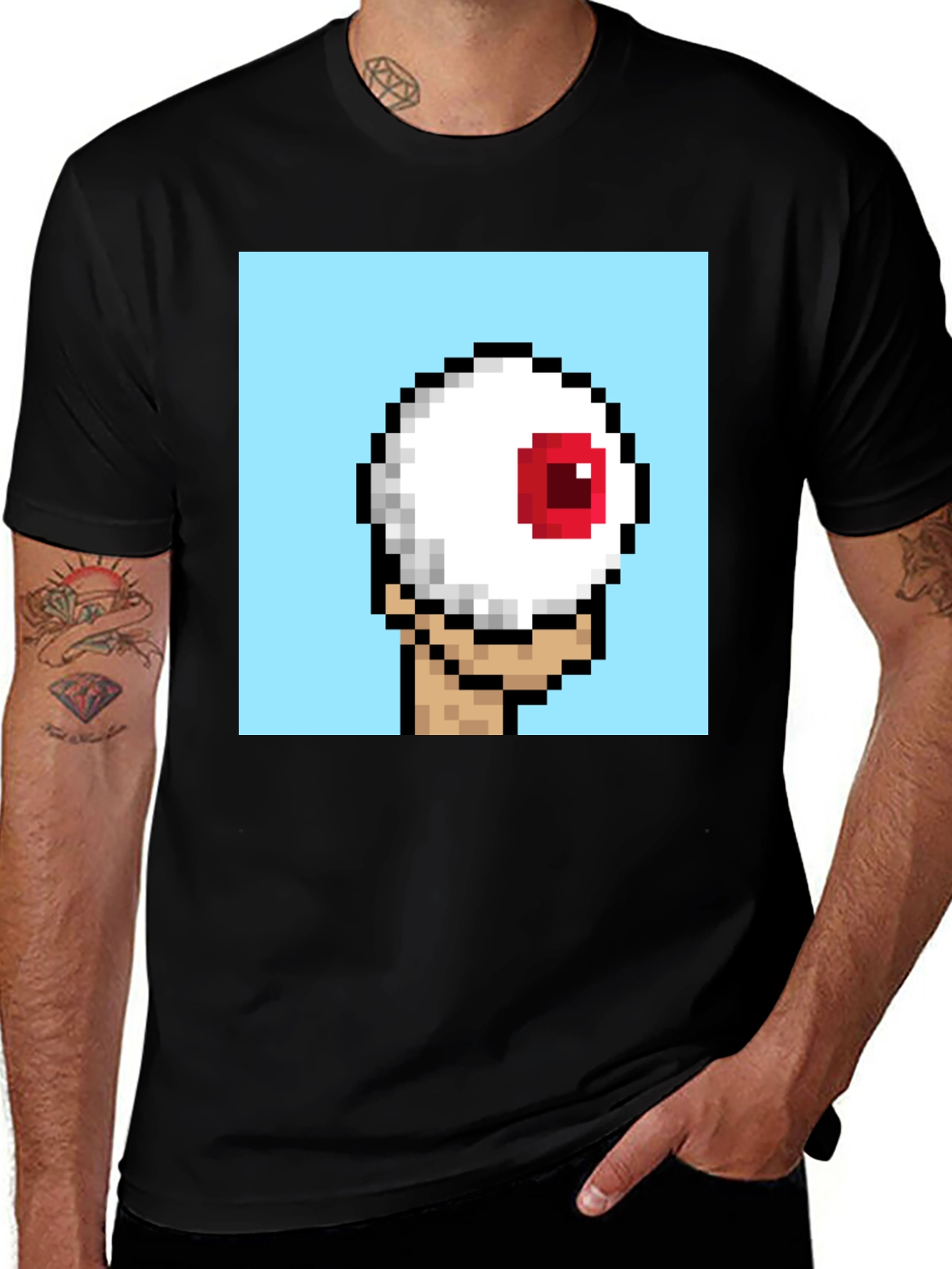 Variant 24 of Pixel Art Eyeball Graphic Tee - Unique Design