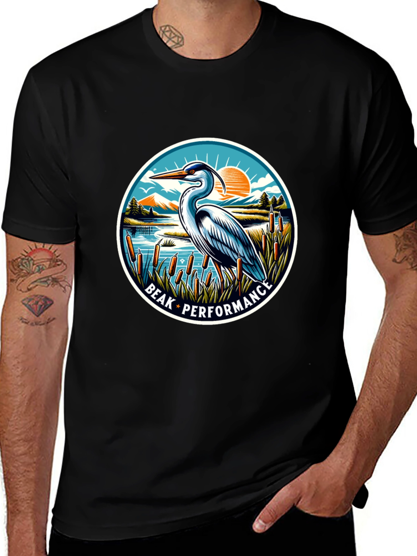 Variant 7 of Beak Performance Heron Graphic T-Shirt
