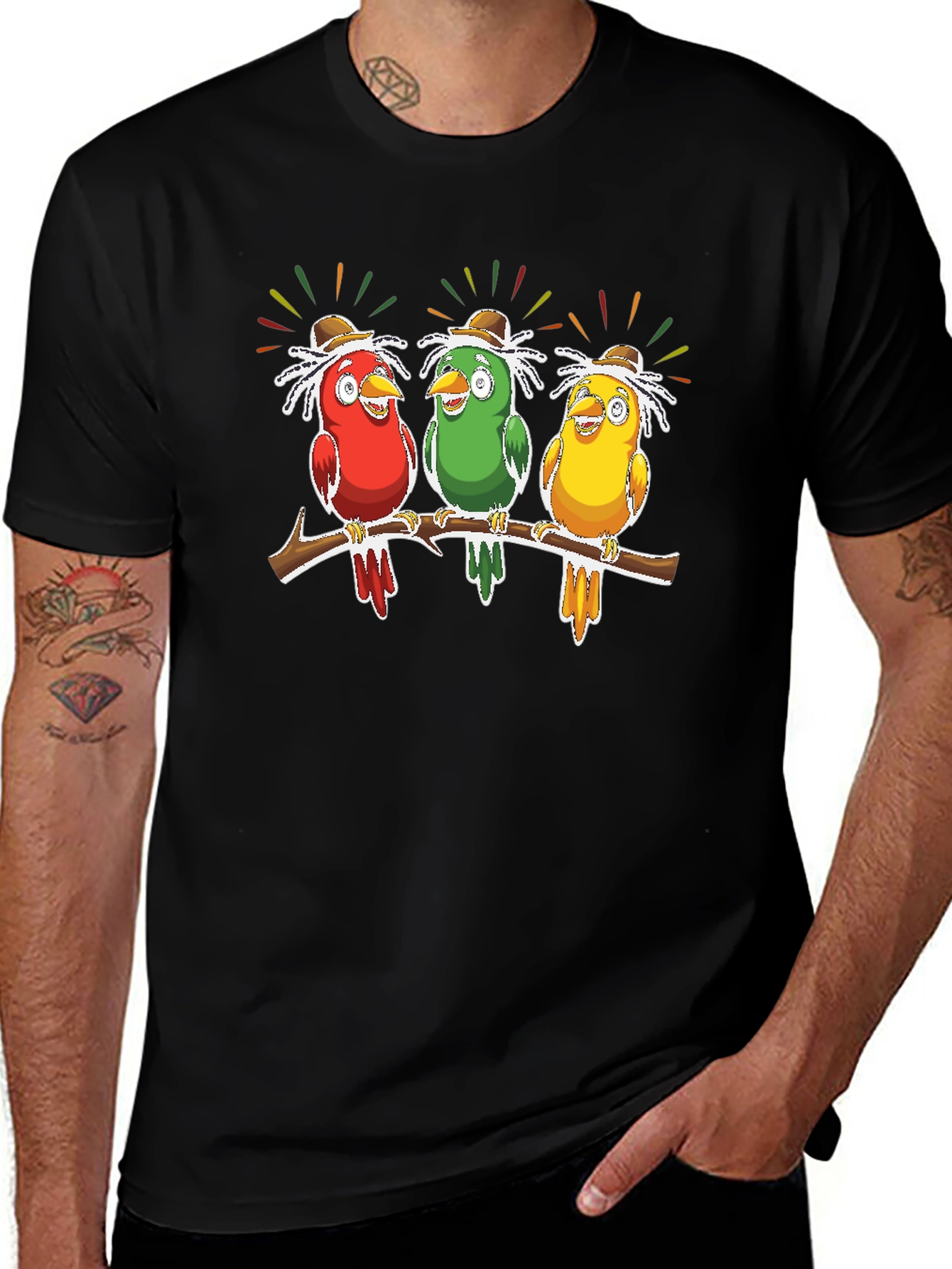 Variant 18 of Birds on Branch Graphic Tee - Novelty Print