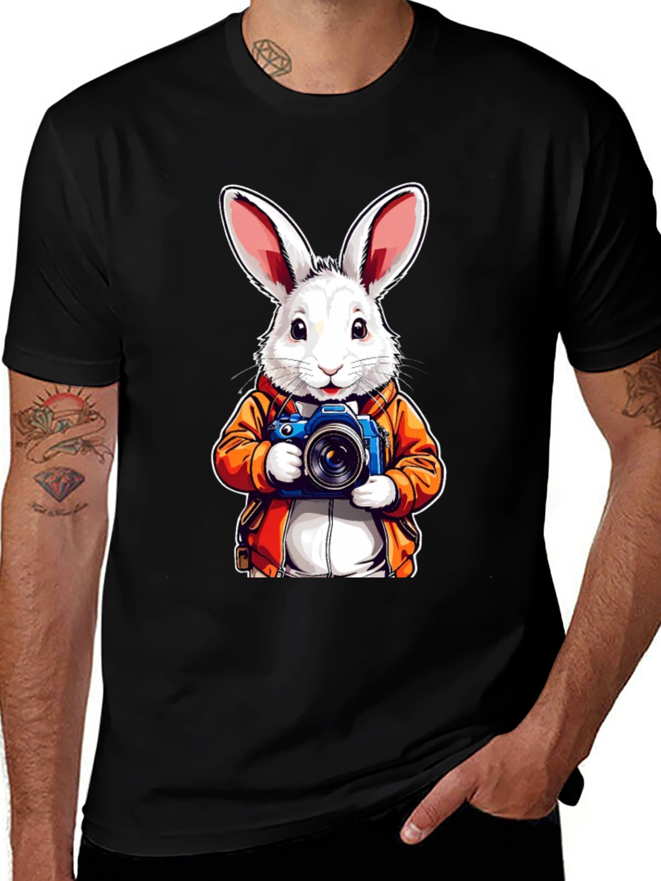 Variant 19 of Rabbit Photographer Black T-Shirt