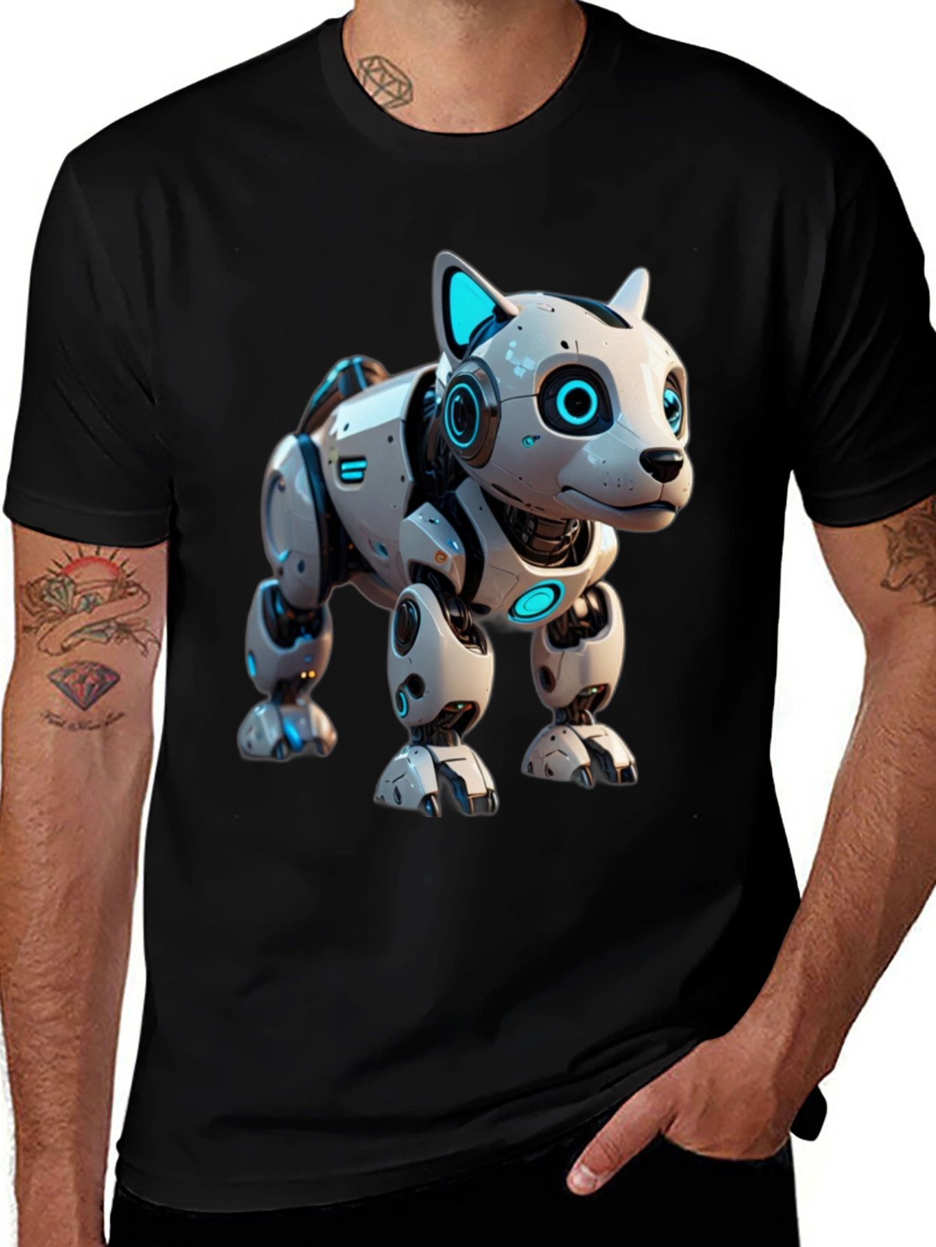 Variant 22 of Robotic Pet T-Shirt - Sci-Fi Dog Design