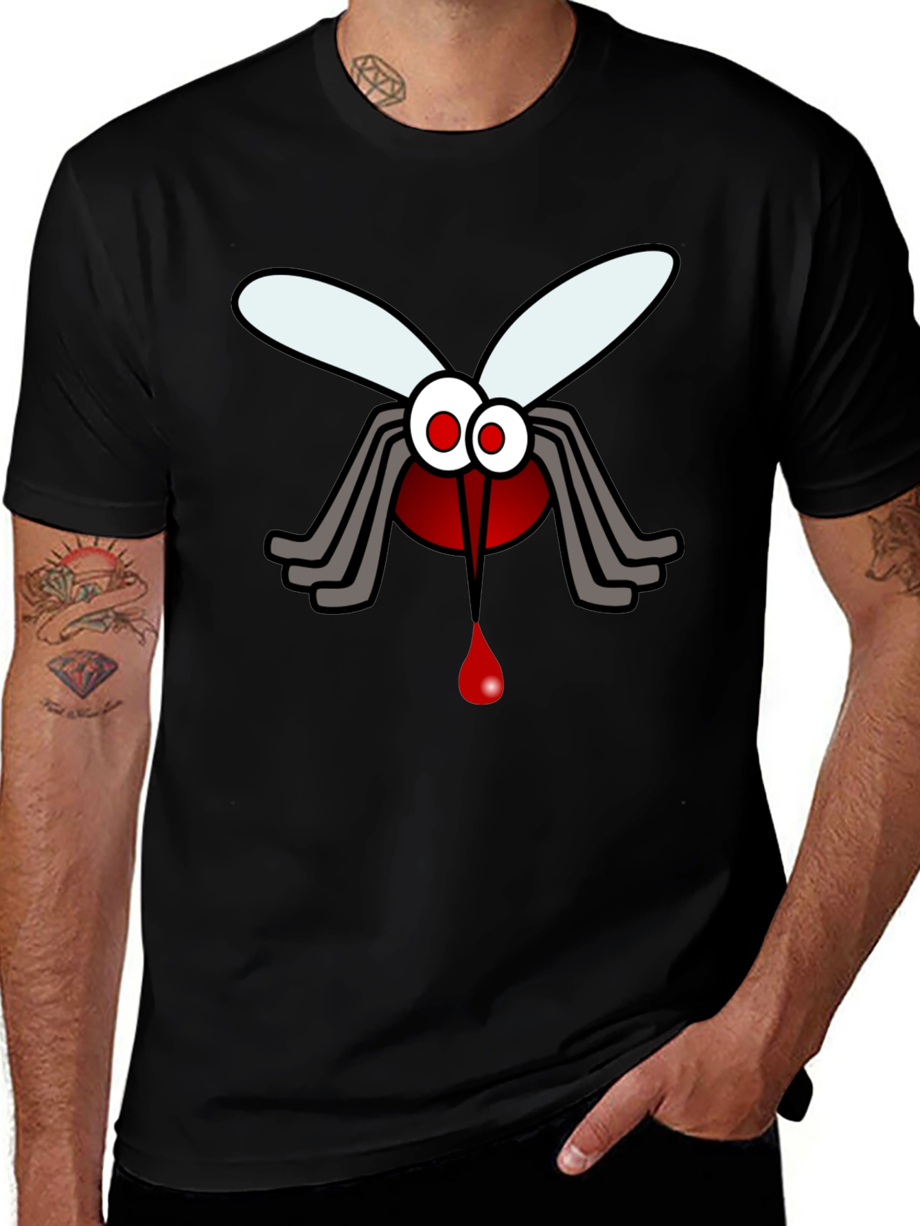 Funny Mosquito Blood Graphic Print T-Shirt