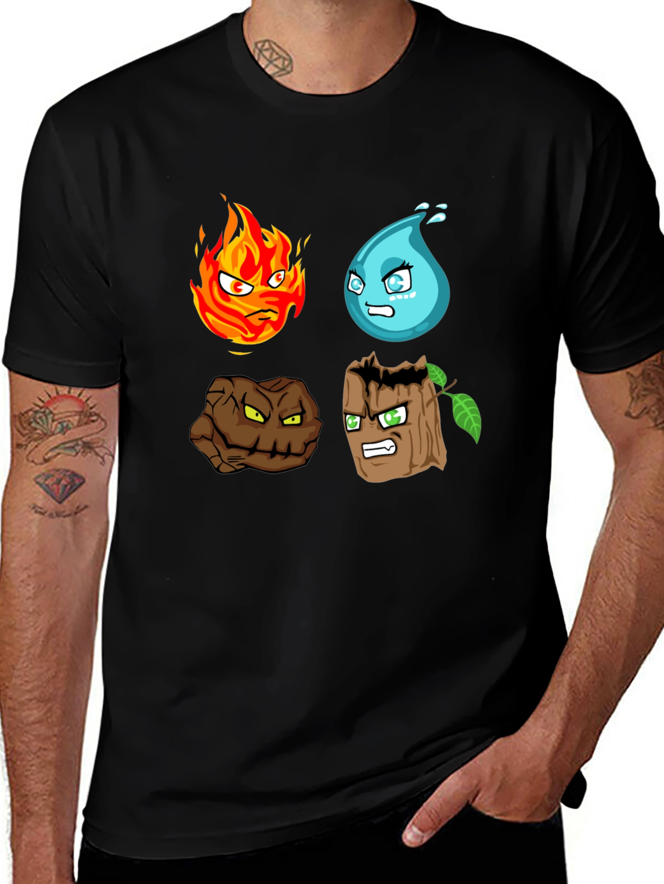Variant 7 of Elements T-Shirt - Fire, Water, Earth, Wood Graphic Tee