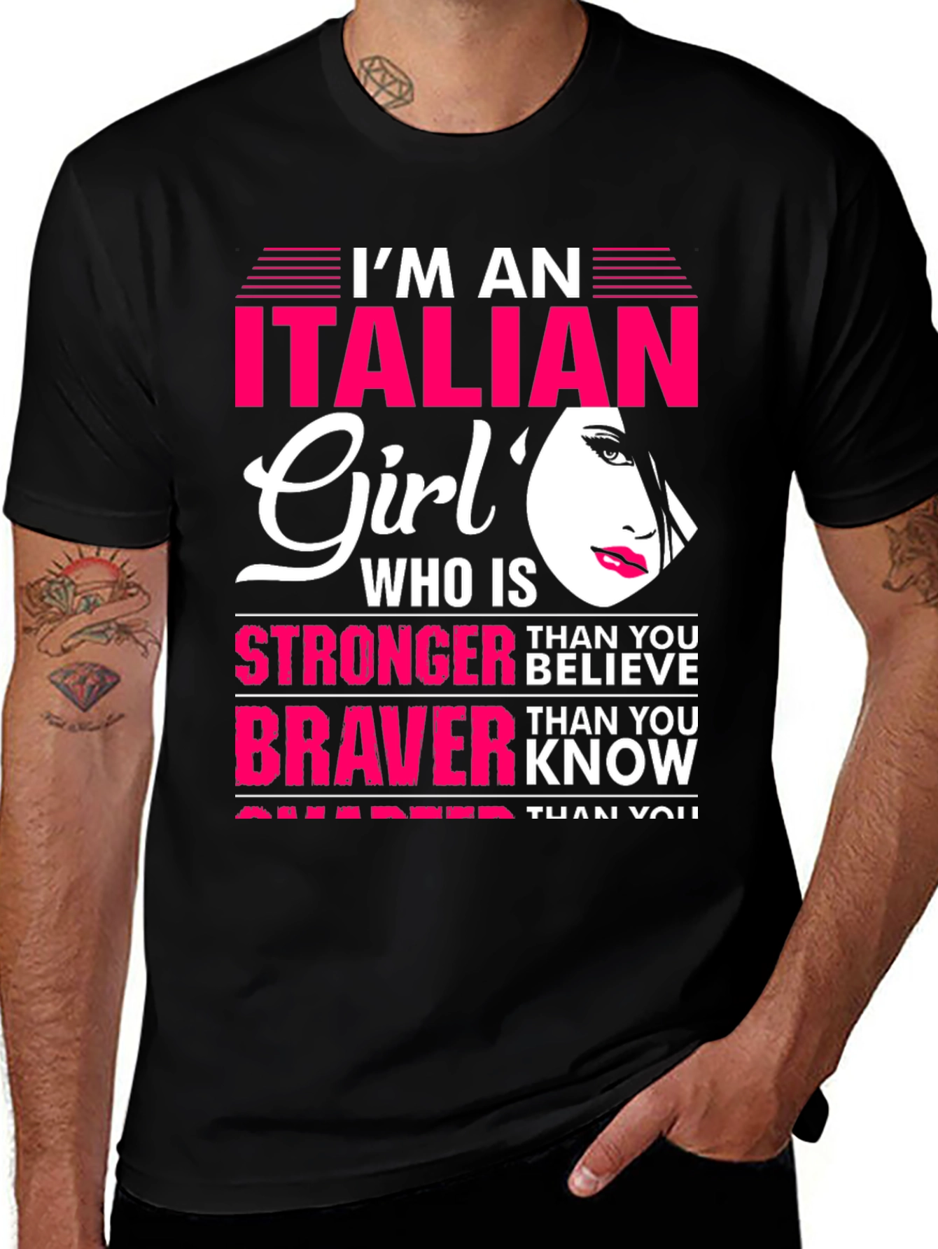 Variant 5 of Italian Girl Stronger Braver T-Shirt