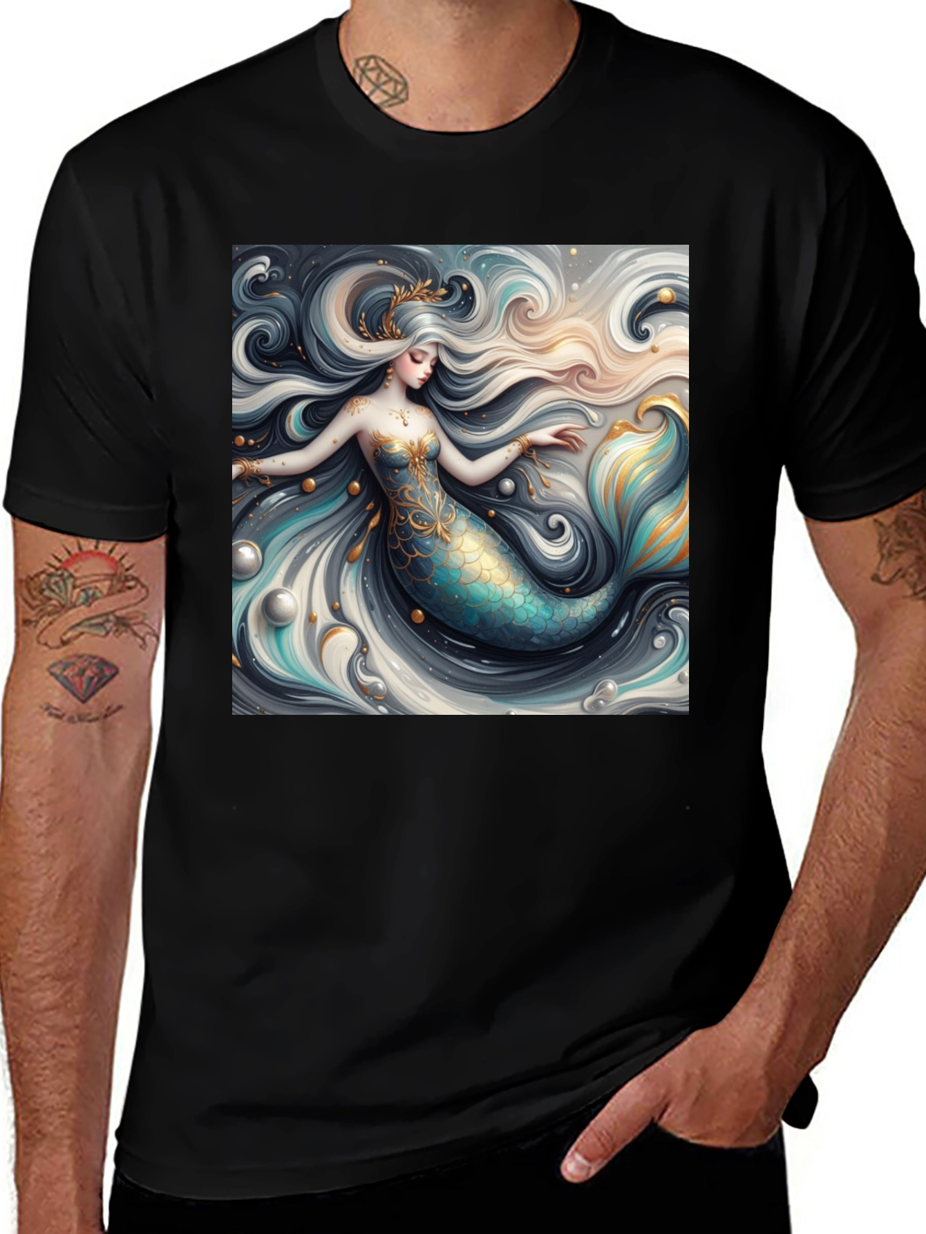 Variant 3 of Mermaid Graphic Tee - Stylish Fantasy Print