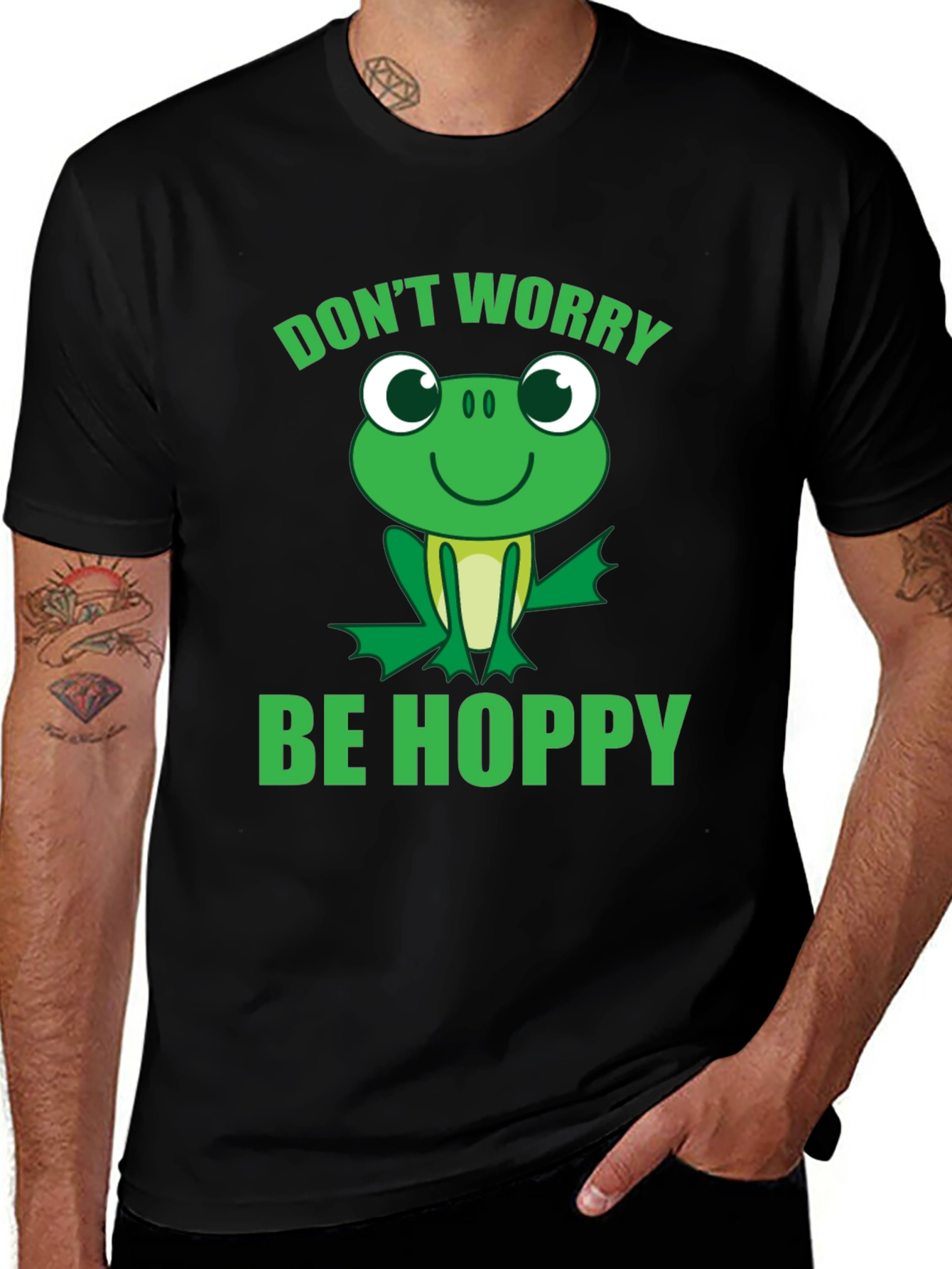Variant 22 of Don't Worry Be Hoppy Frog Graphic Tee