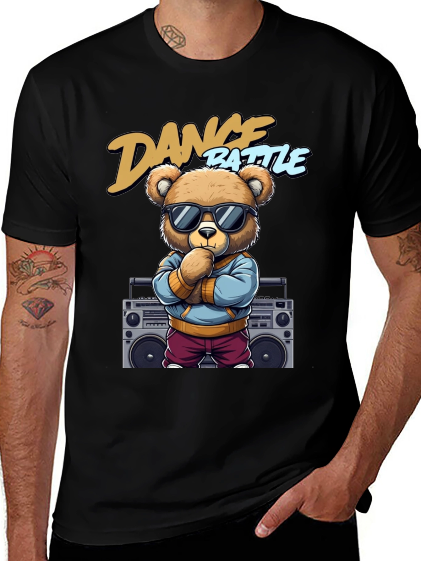 Dance Battle Bear Graphic T-Shirt