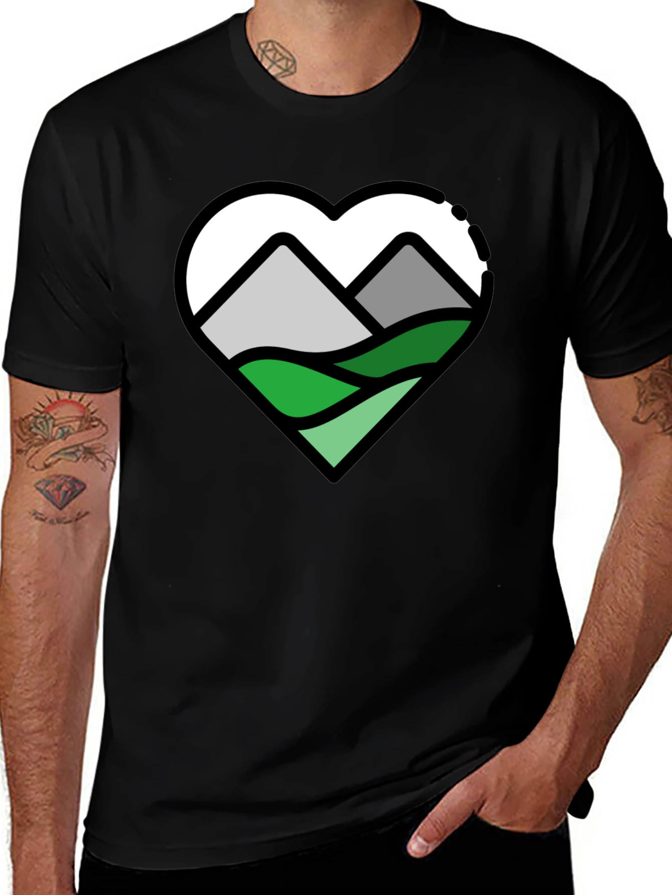Variant 3 of Mountain Heart Graphic T-Shirt - Nature Lover Tee
