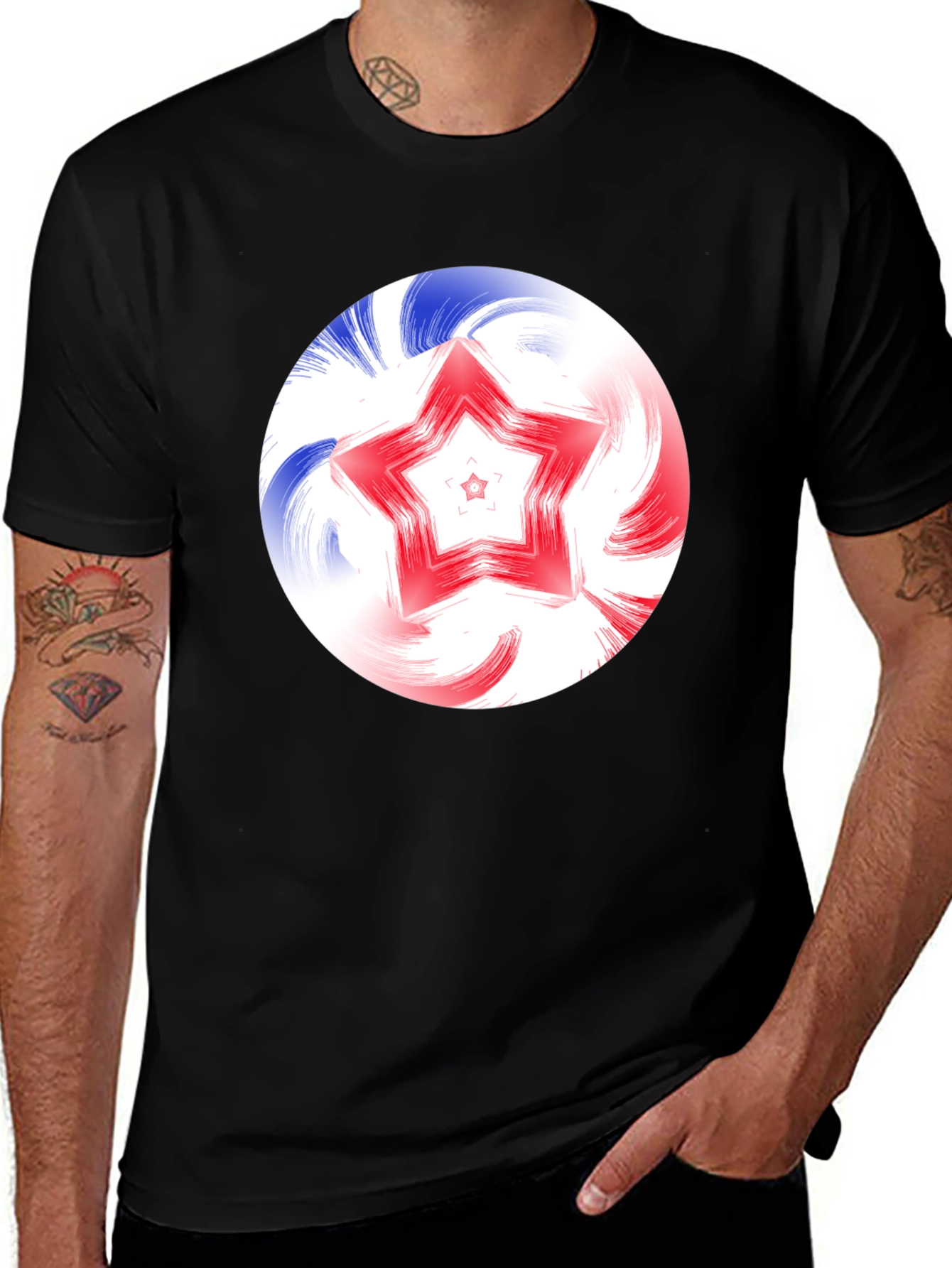 Patriotic Star Swirl Graphic Tee