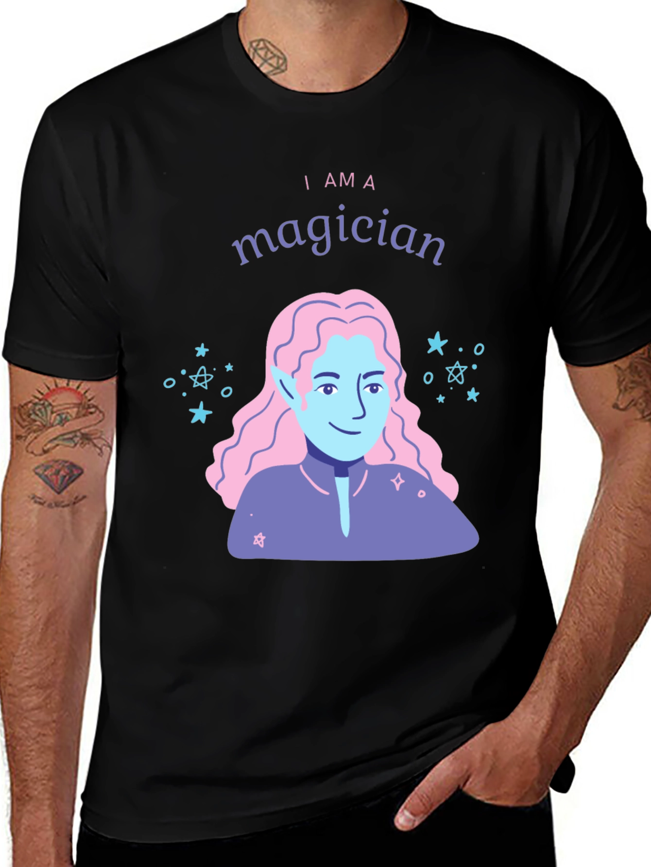 Variant 22 of Magician T-Shirt - Black Graphic Tee